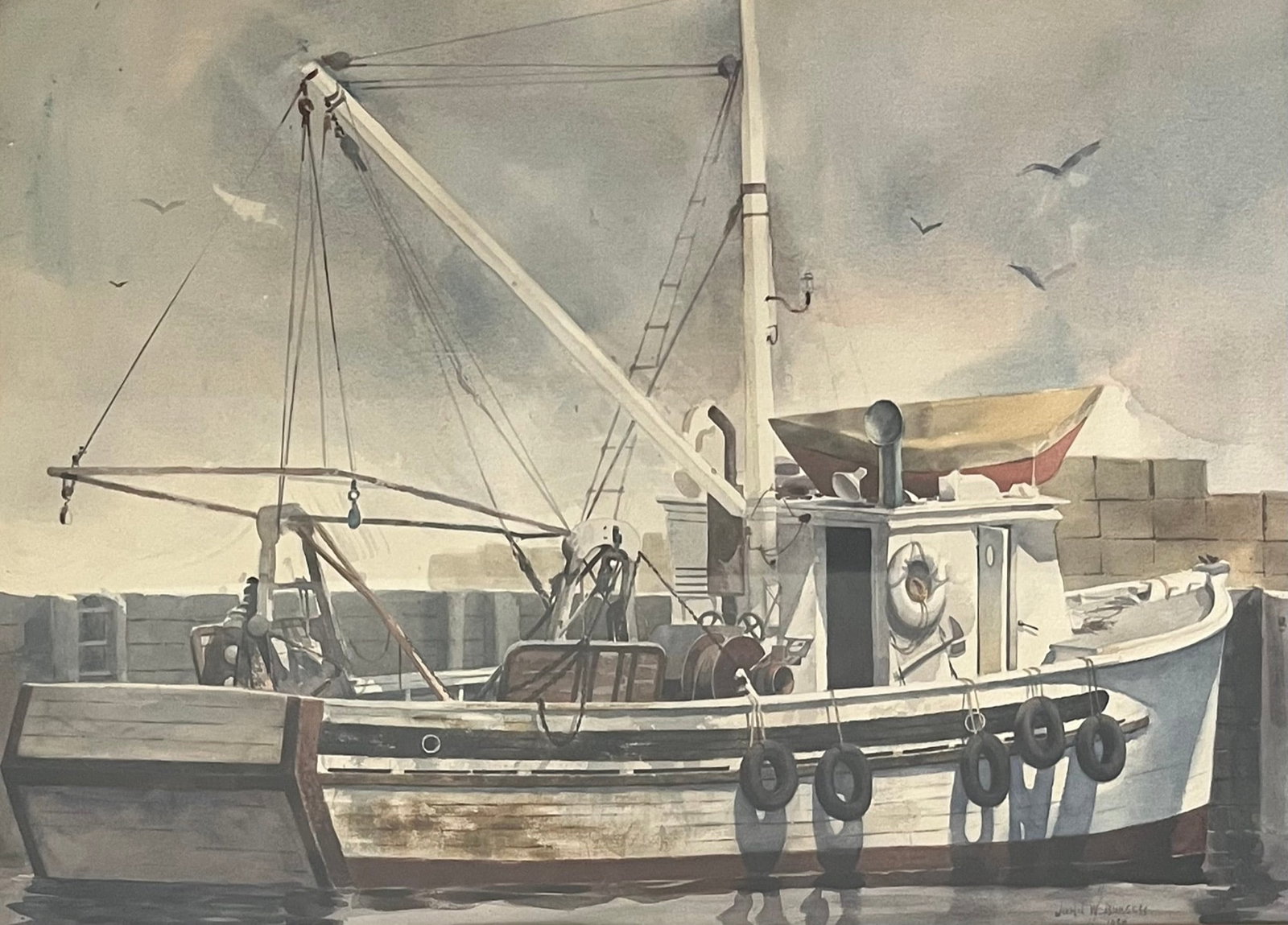 John Burgess (20th Century) American: John Burgess (20th Century) Watercolor on paper, signed and dated, measures 22 x 30 and 28 x 36 inches w/frame.