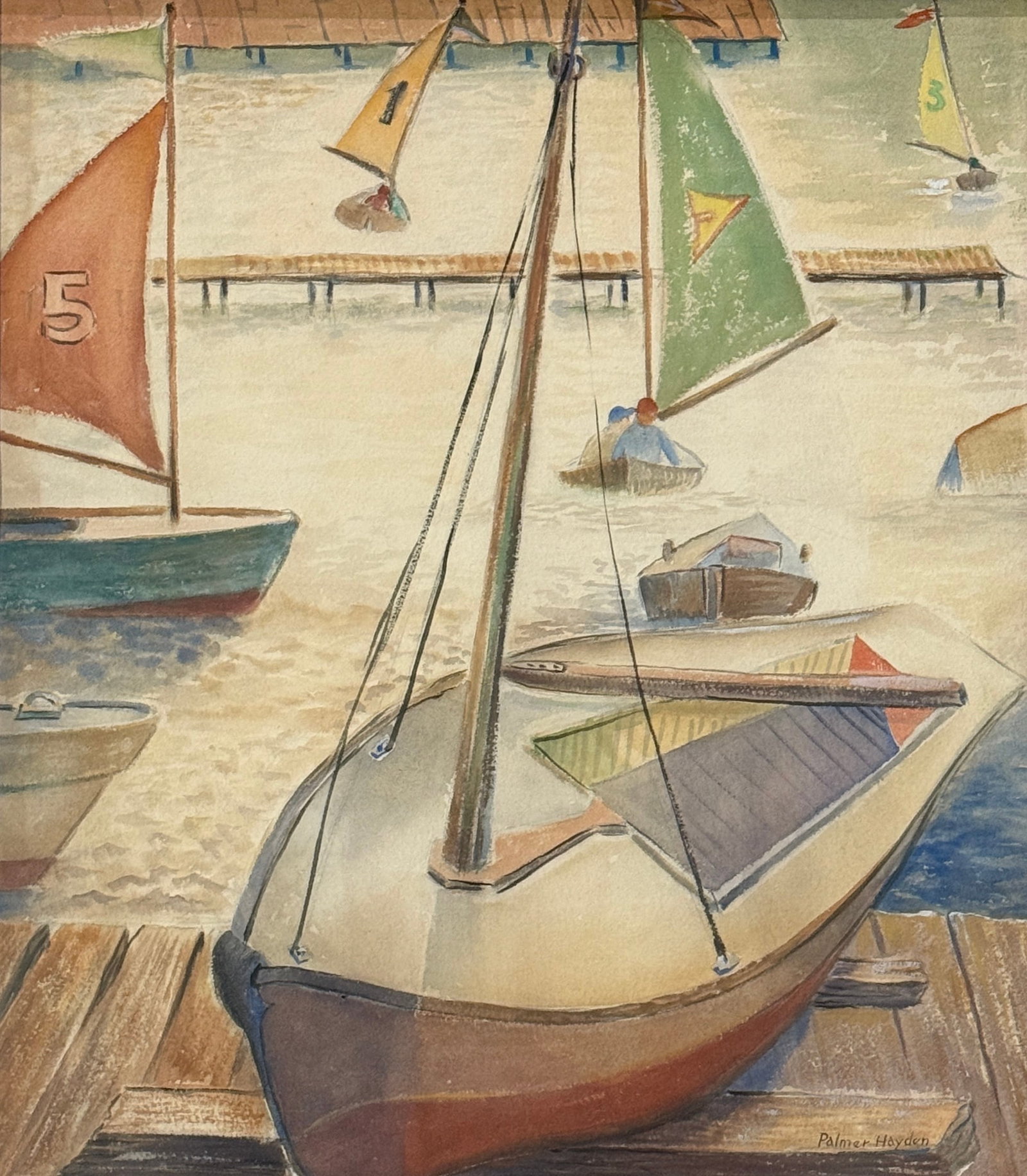 Palmer Cole (Hedgeman) Hayden (1890 - 1973) American/France: Palmer Cole (Hedgeman) Hayden (1890 - 1973) watercolor & gouache, signed lower right, measures 18 x 16 and 23 x 21 inches w/frame.