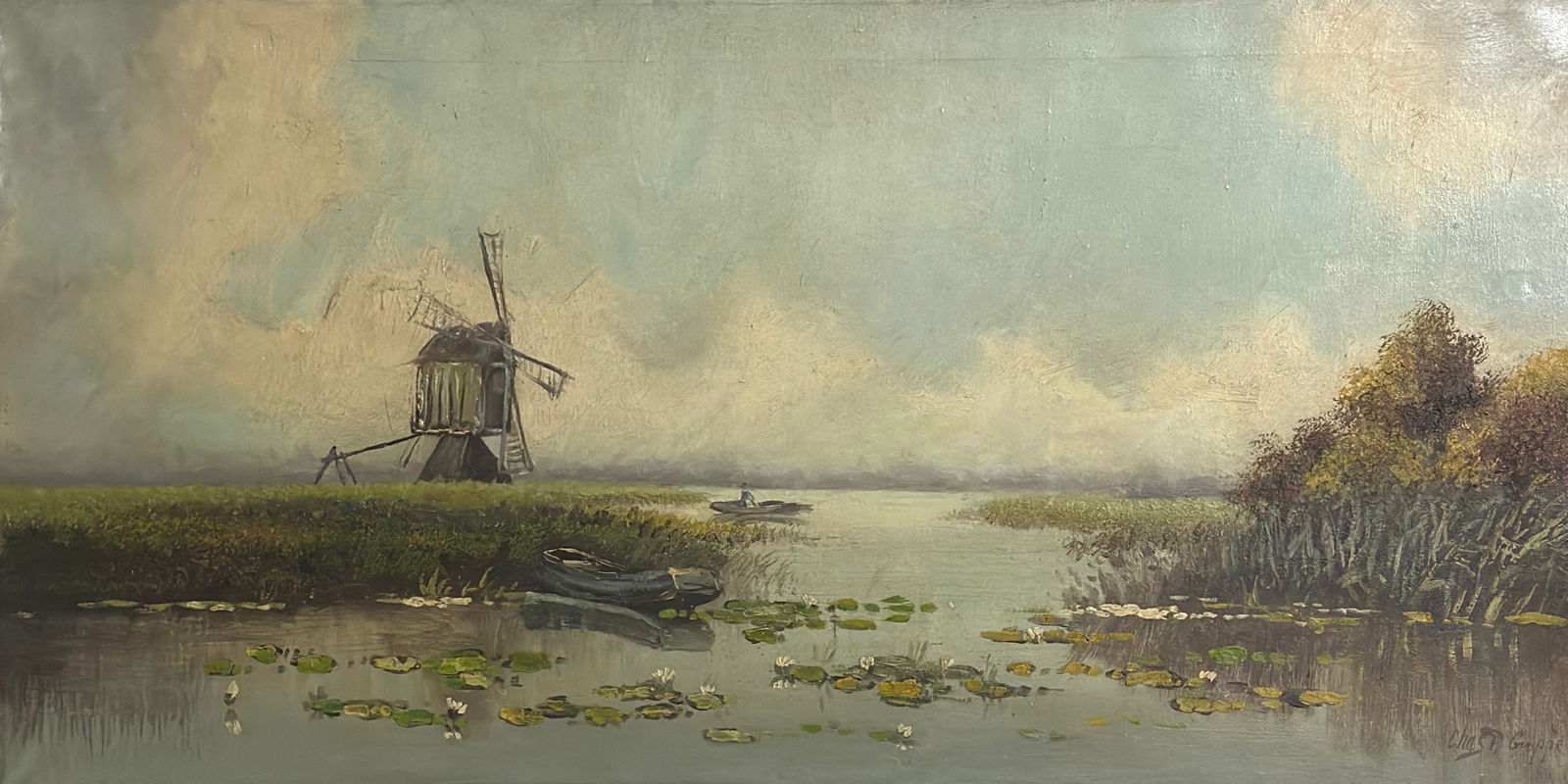 Charles Paul Gruppe (1860 - 1940) American " Holland Lanscape" (1 of 5)
