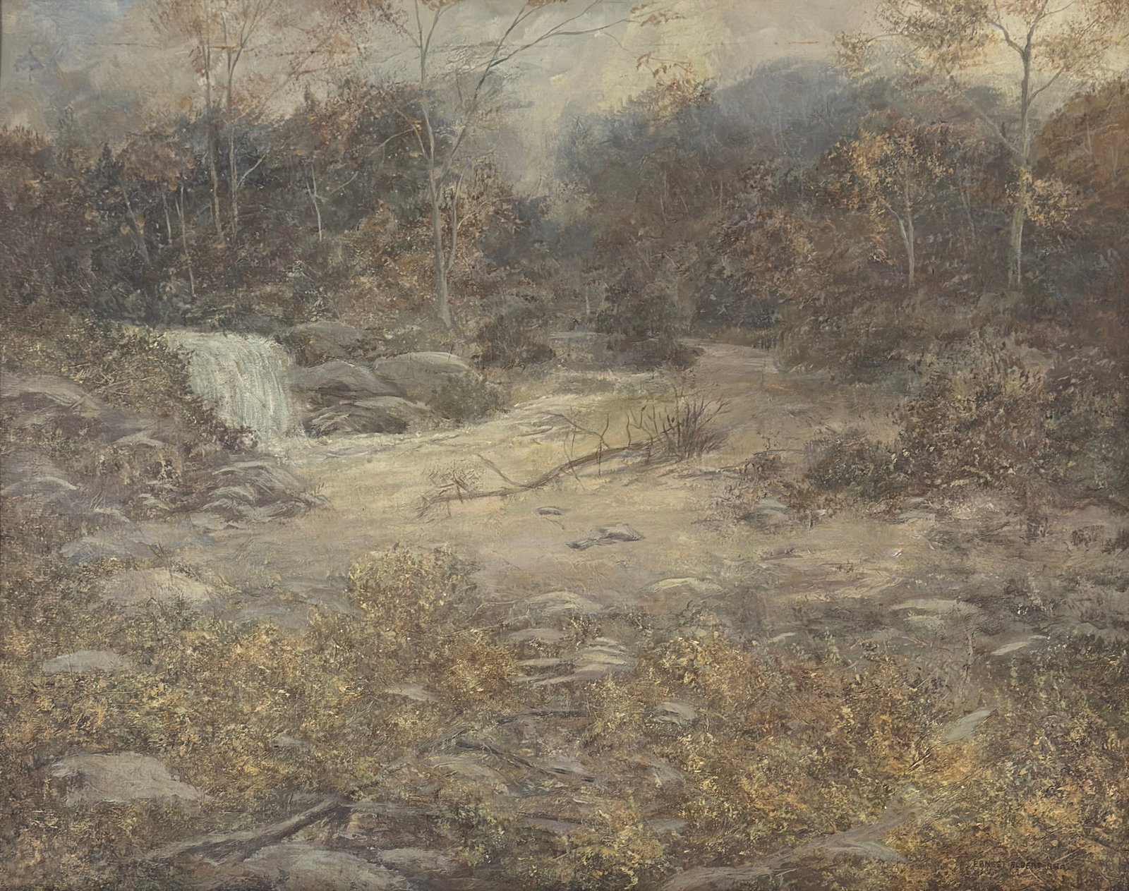 Ernest Albert (1857 - 1946) American: Ernest Albert (1857 - 1946) Oil on canvasboard, signed lower right, measures 24 x 30 and 27.5 x 33.5 inches w/frame. He was born in Brooklyn, New York in 1857, and showing early talent, received the G