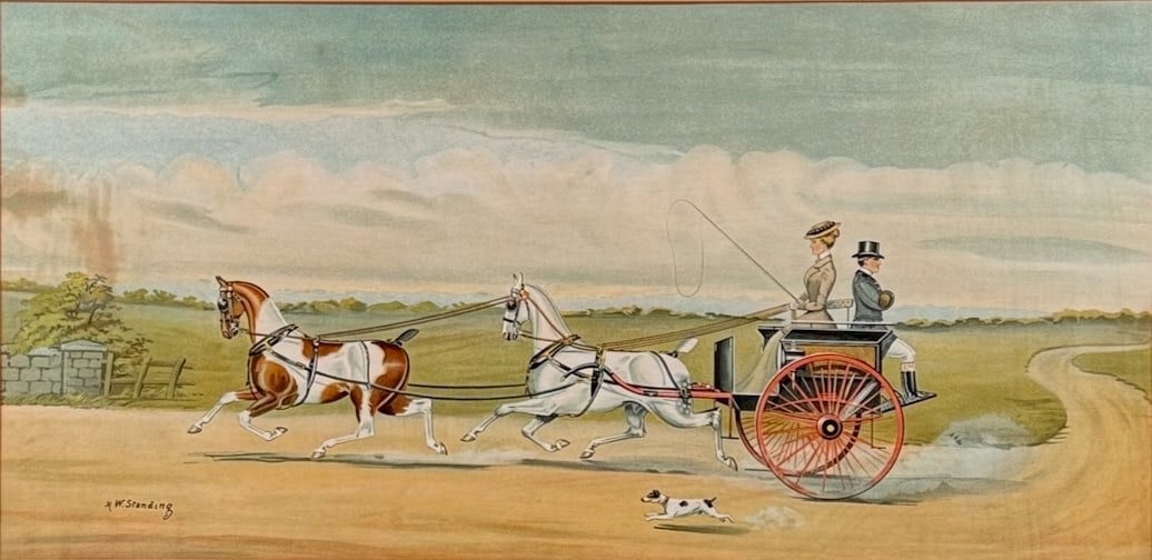 Henry William Standing (1894 - 1931) United Kingdom: Henry William Standing (1894 - 1931) Prints of Horses and Carriage. Measures 14 x 28.5 inches.