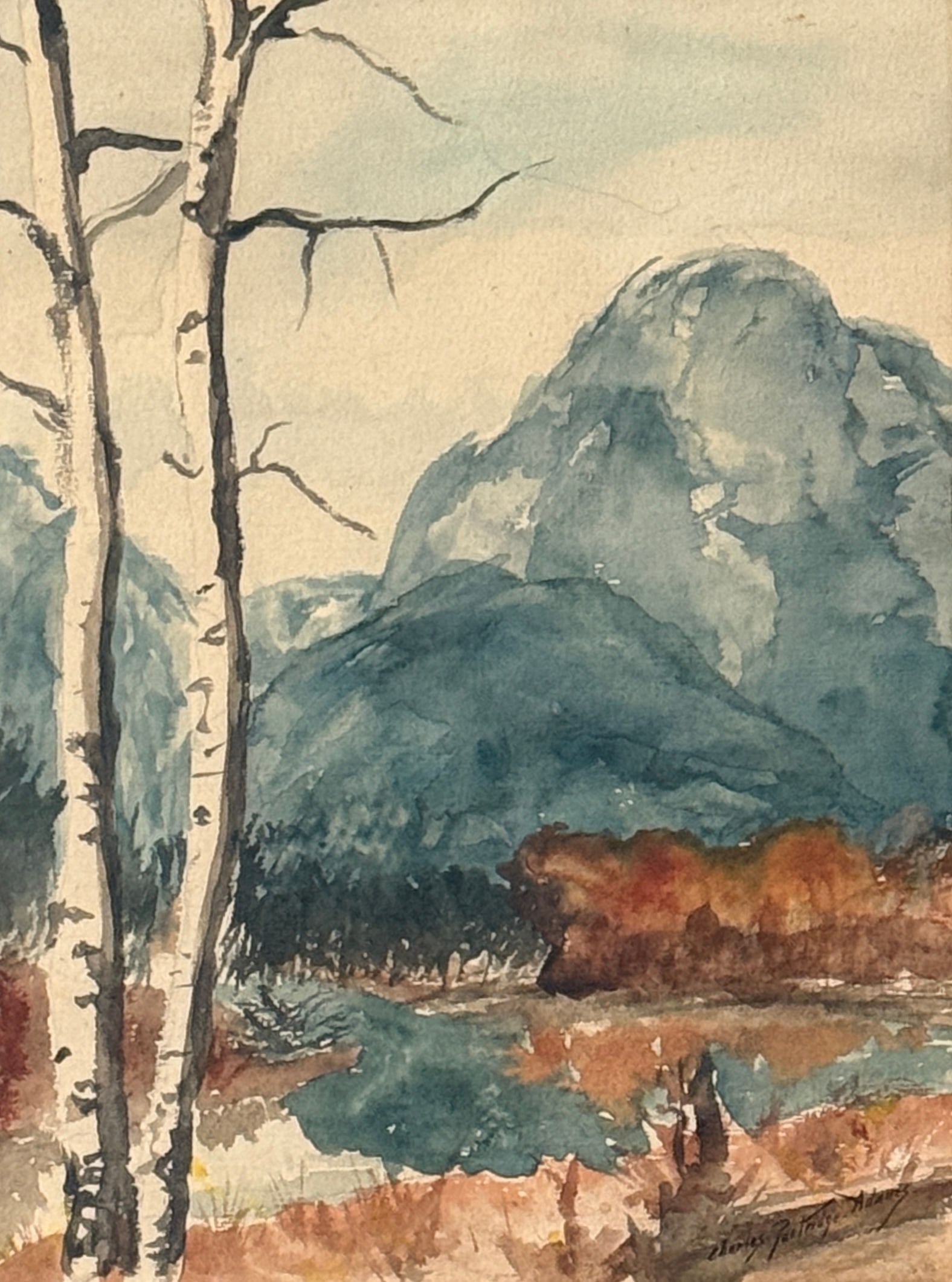 Charles Partridge Adams (1858 - 1942) American: Charles Partridge Adams (1858 - 1942) Watercolor on paper, signed lower right, measures 12 x 9 and 19.5 x 17.5 inches w/frame.Young Charles Adams moved from Massachusetts to Denver in 1876 at the age