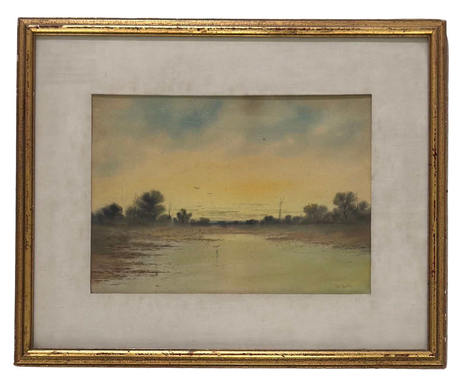 William Keith (1838 - 1911) American/Scotland: William Keith (1838 - 1911) Watercolor on paper, signed lower right, measures 10 x 14 and 18 x 22 inches w/frame. A native of Scotland, William Keith became in the late 19th and early 20th centuries a