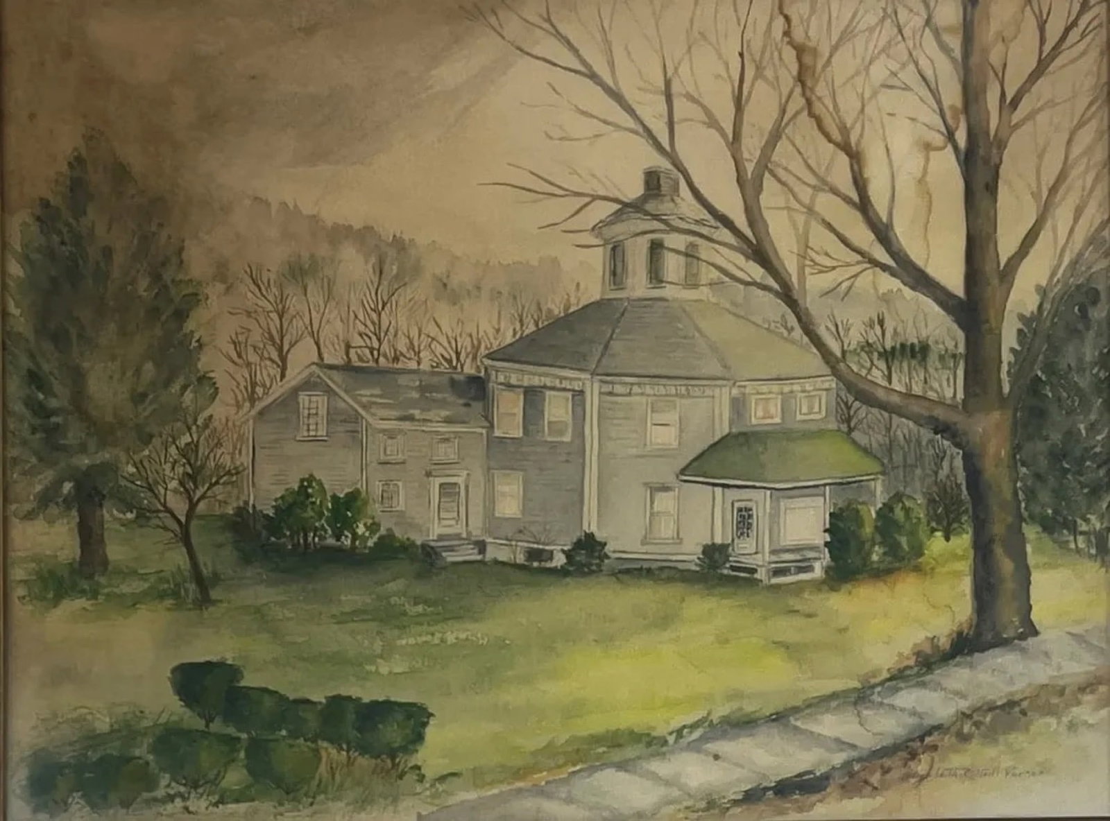 Elizabeth Quale O'Neill Verner (1883 - 1979) American: Elizabeth Quale O'Neill Verner (1883 - 1979) watercolor on paper, signed lower left, measures 15 x19 and 16 x 20 inches w/ frame. A leader in establishing Charleston, South Carolina as a dynamic cultu