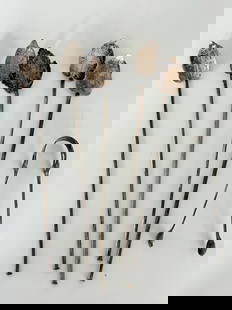 Antique Sterling Silver Ice Tea Spoons Set: Antique Sterling Silver Ice Tea Spoons Set. Total Weight: 44 grams.