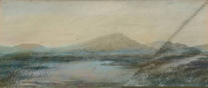 Percy (William Percy) French (1854 - 1920) Ireland, Scotland: Percy (William Percy) French (1854 - 1920) Watercolor and gouache, signed lower right, measures 6.5 x 15 and 17 x 25 inches w/frame.The landscape painter, sketcher and illustrator William French was b
