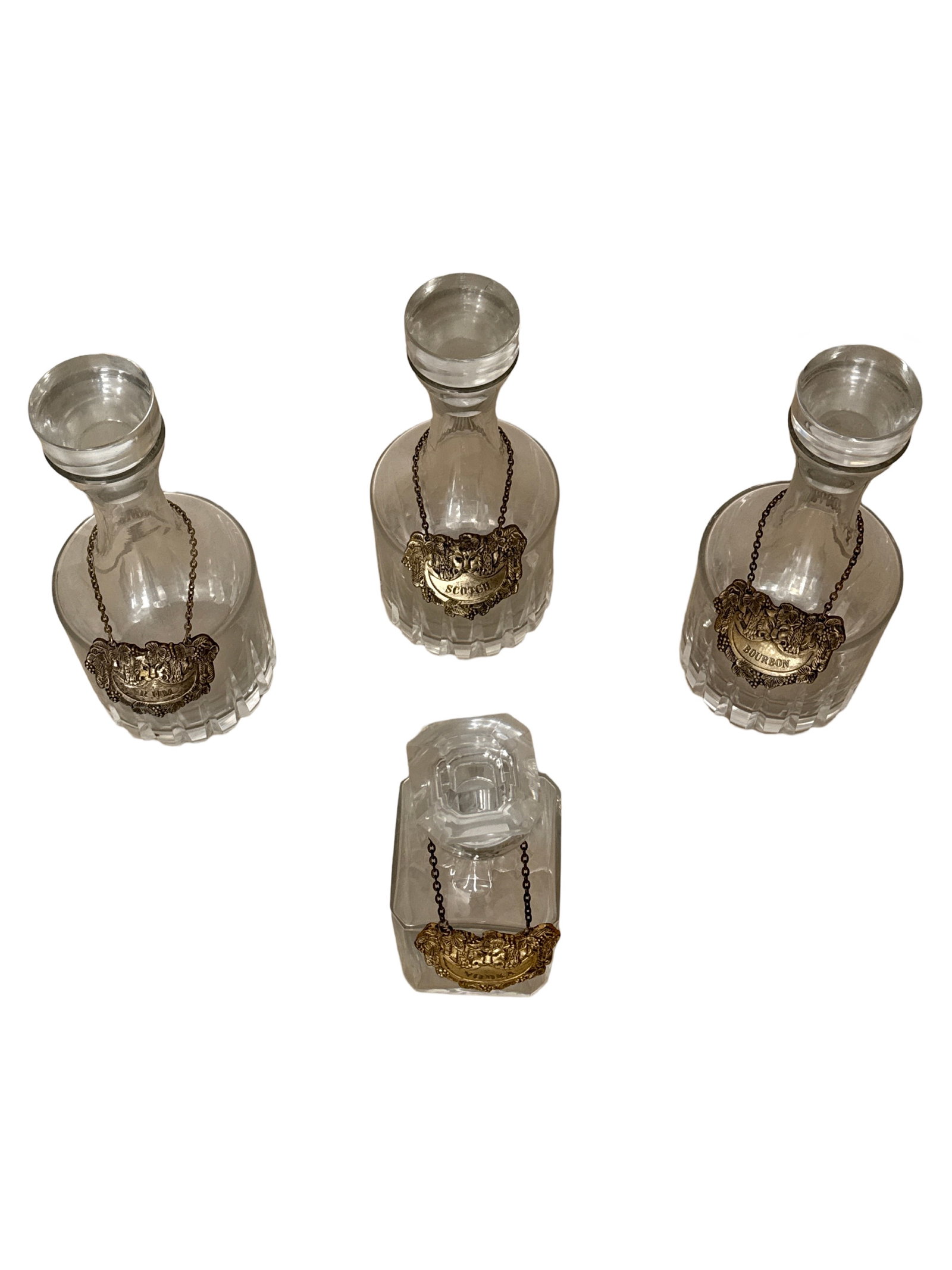 Set of 4 Vintage Crystal Decanters with Tags (1 of 5)