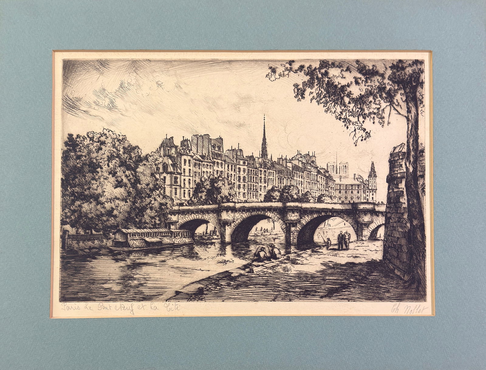 Charles Nollet Signed Etching (1 of 4)