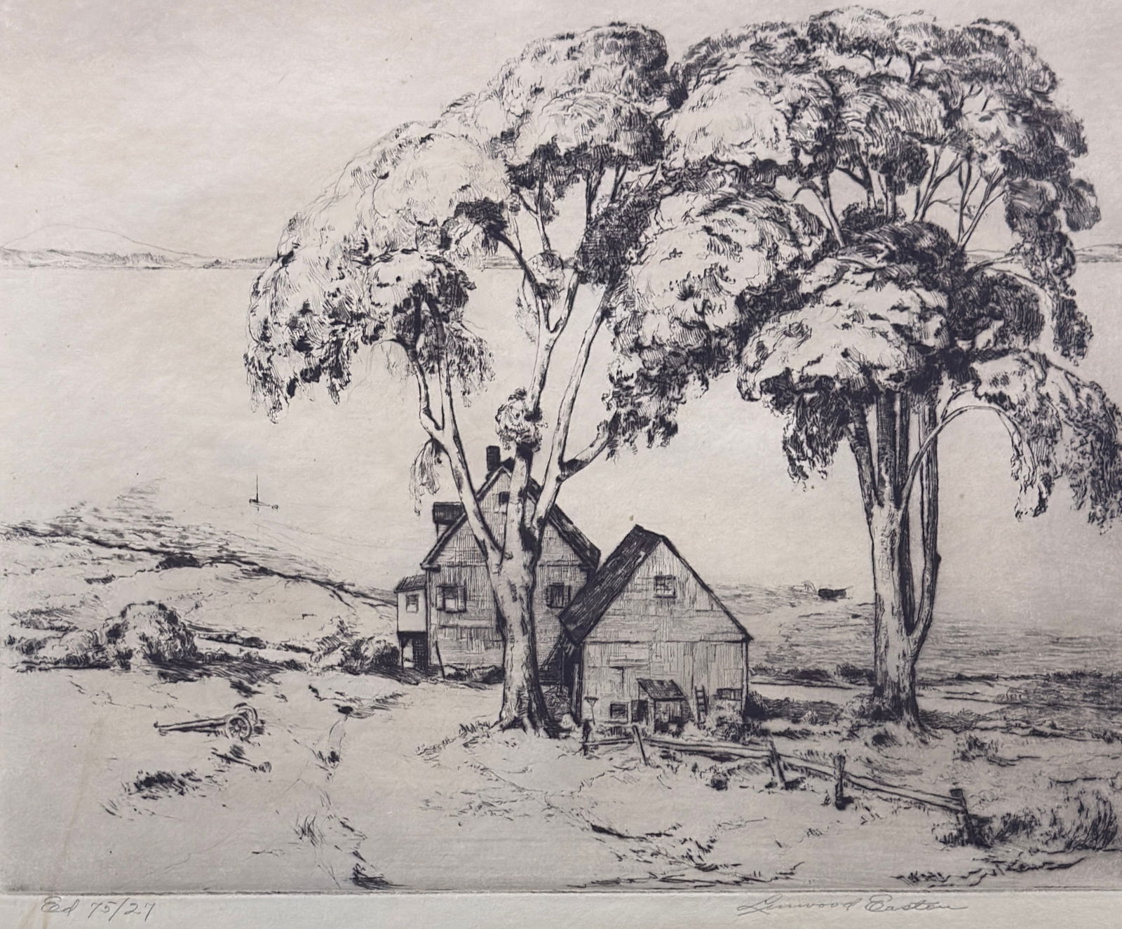 Linwood Easton (1892-1939 ) American , A wondelful Etching: Linwood Easton (1892-1939 ) American , A wondelful Etching ,numered in pencil and Signed by artist in pencil ,measures 8 x 10 inches