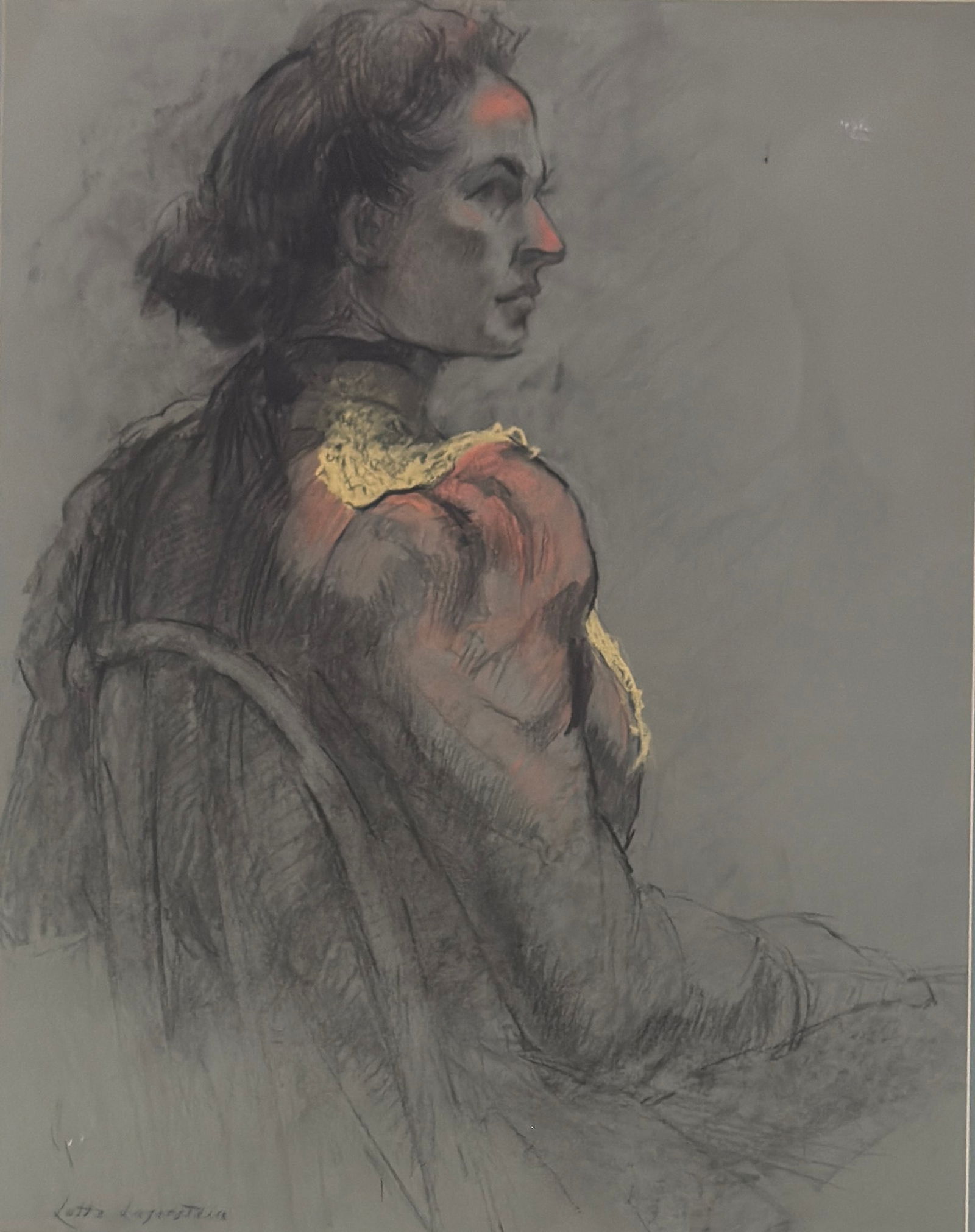 Lotte Laserstein (1898 - 1993) Sweeden/Germany: Lotte Laserstein (1898 - 1993) Work on paper, signed lower right, measures . Lotte Laserstein was born in East Germany; her father died in 1902 and she was raised by her mother and grandmother in what