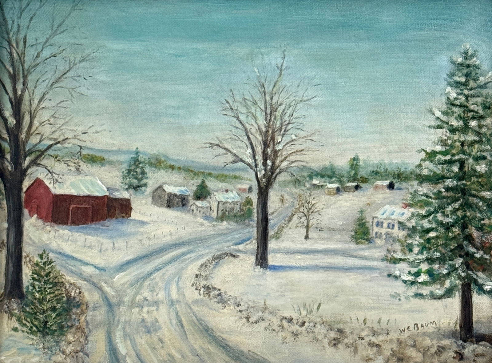 Walter Emerson Baum (1884 - 1956) American: Walter Emerson Baum (1884 - 1956) Oil on canvas, signed lower right, measures 12 x 15.5 and 15.5 x 20 inches w/frame. Walter Emerson Baum, well known as the critic for the "Philadelphia Bulletin" and