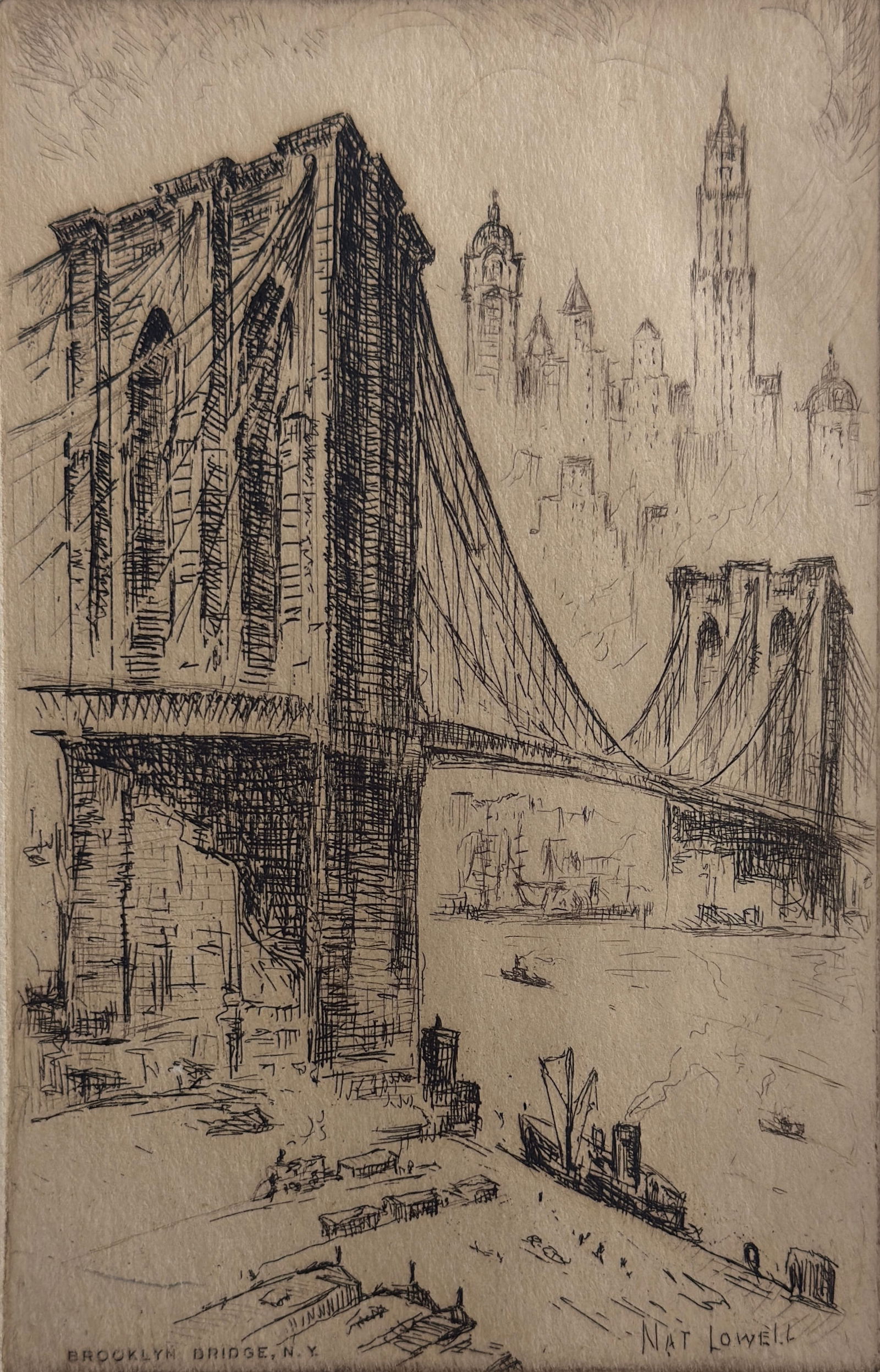 Nat Lowell (1880 - 1956) "Brooklyn Bridge N.Y" (1 of 4)