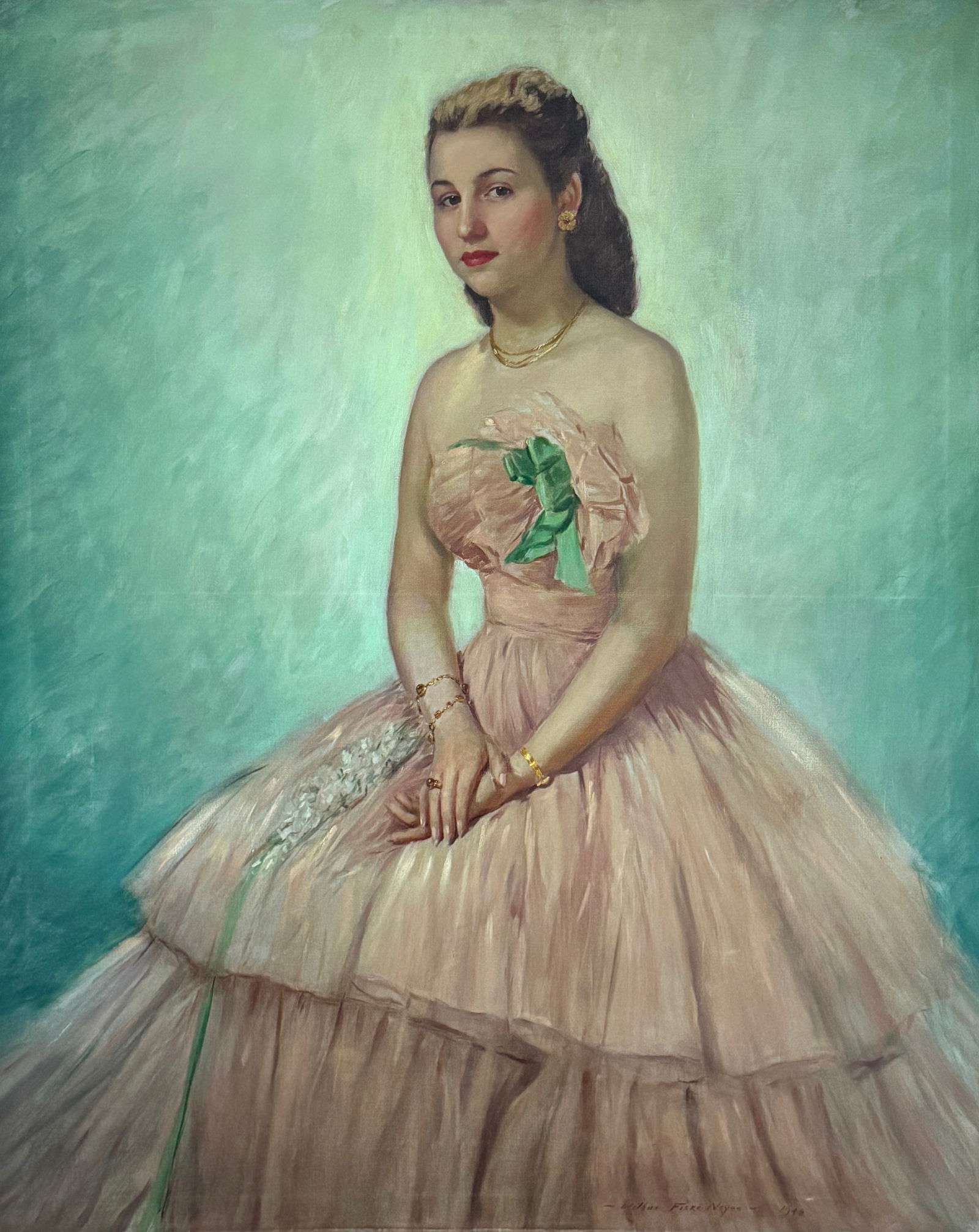 Wilber Fiske Noyes (1897 - 1951) Young Lady In A  Pink Dress (1 of 4)