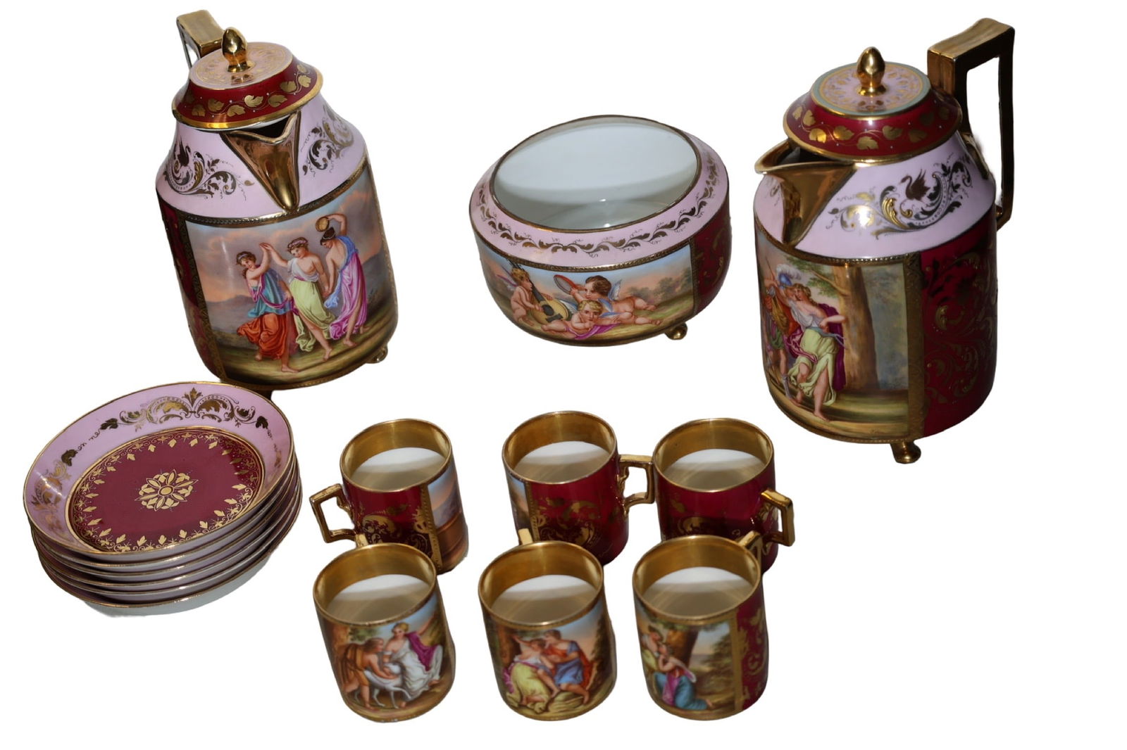 Antique Royal Vienna Porcelain Tea Set Signed (1 of 8)