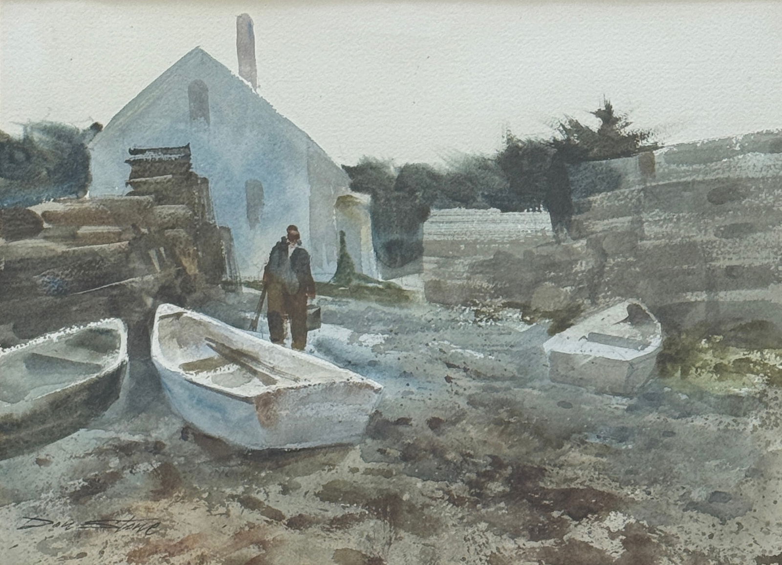 Don Stone (1929 - 2015) Man Out Back With Boats (1 of 3)