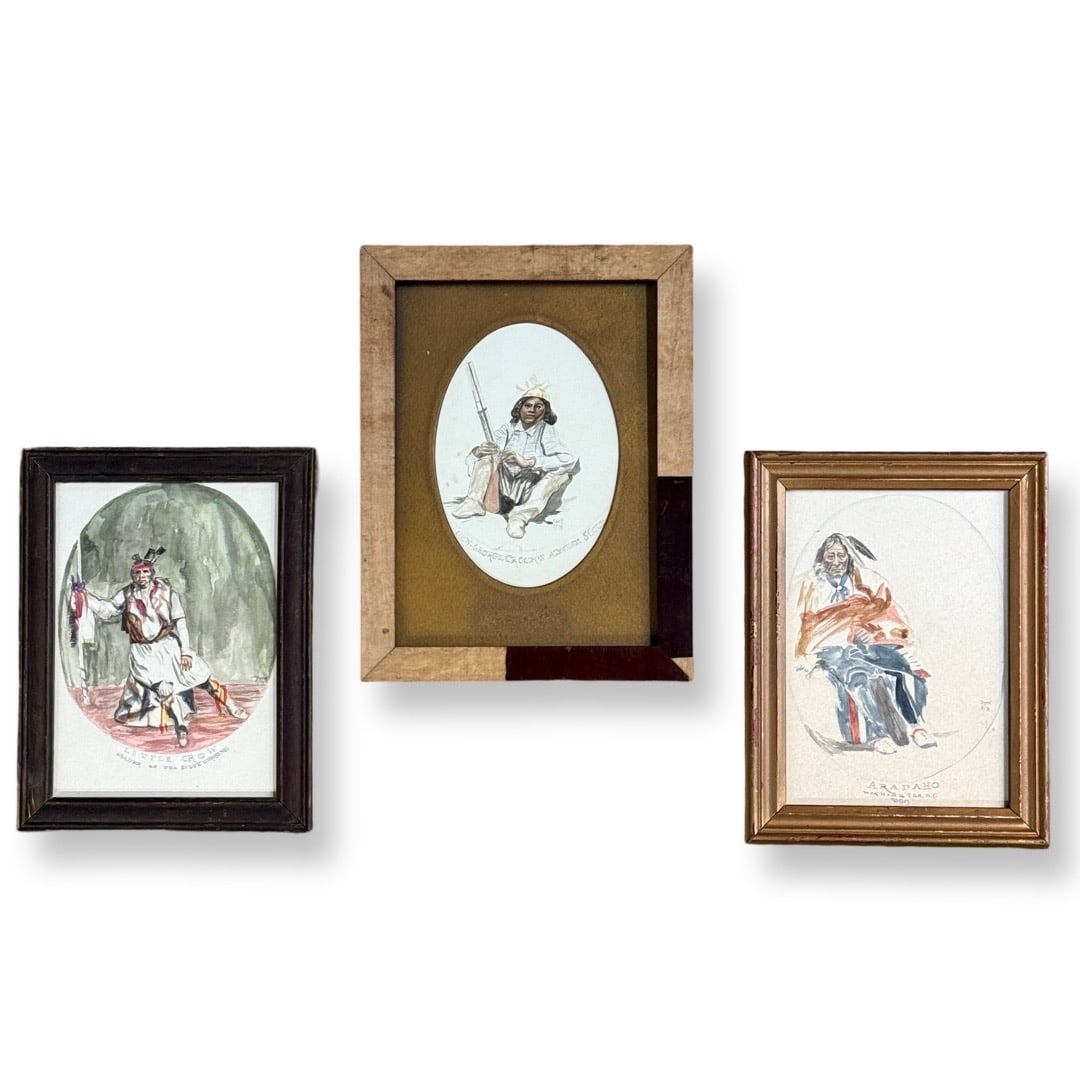 Marjorie Reed (1915-1996) 3 Watercolors depicting Native American (1 of 7)