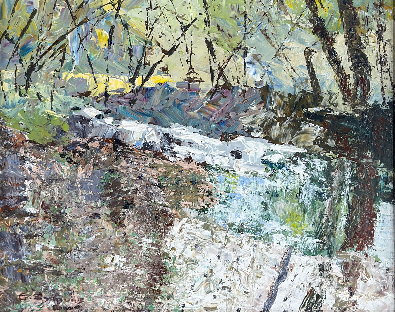 George Gardner Symons (1863 - 1930) American: George Gardner Symons (1863 - 1930) Oil on board, signed lower left, measures 8 x 10 and 11 x 13 inches w/frame. A landscape and marine artist, George Symons was one of America's more noted plein-air