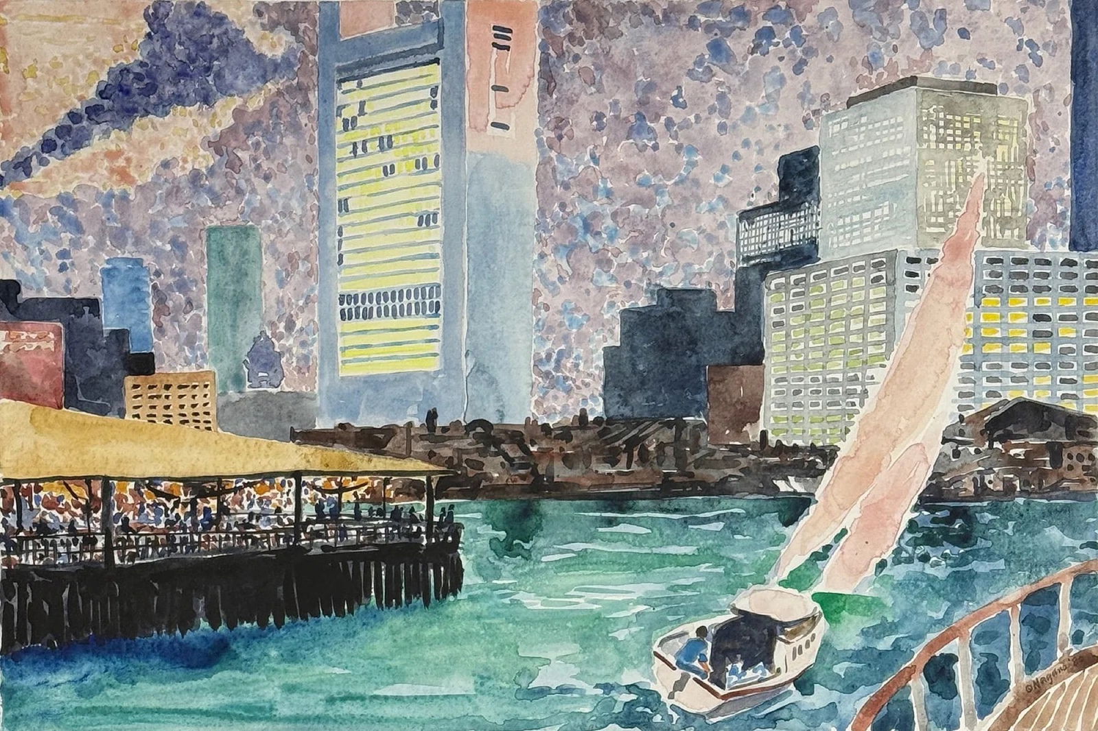 Paul Tatsumi Nagano (b. 1938) Boston Harbor (1 of 3)