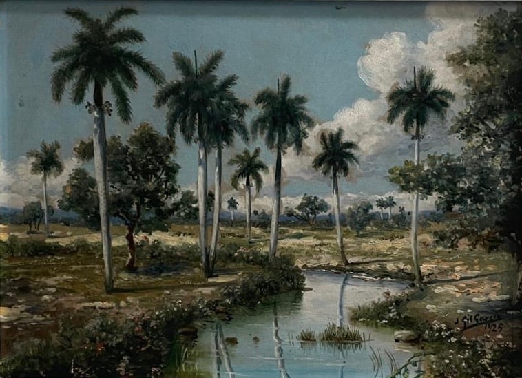 Juan Gil Garcia (1879 - 1932) Cuban "Cuban landscape " (1 of 2)