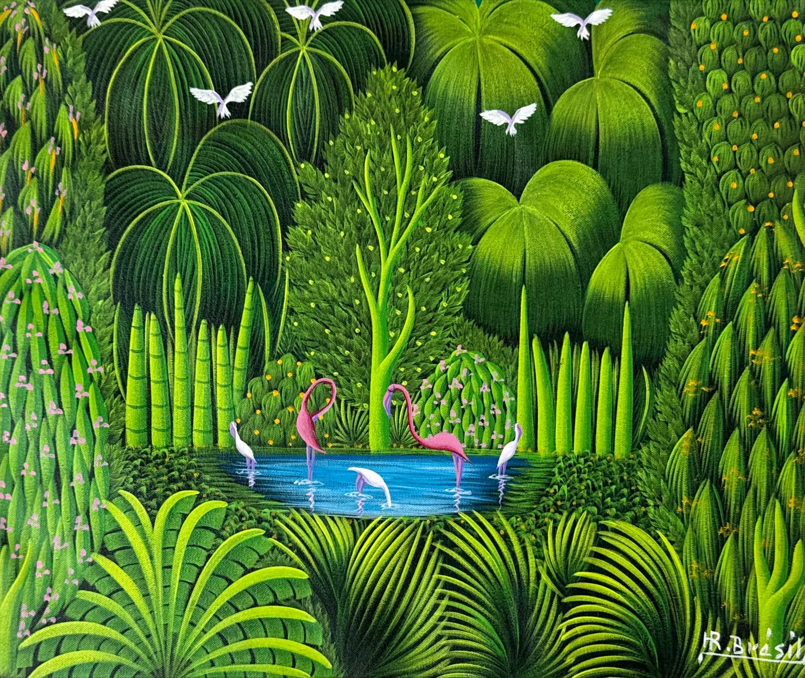 HENRI ROBERT BRESIL ( 1952-1999 ) Haitian Landscape (1 of 3)