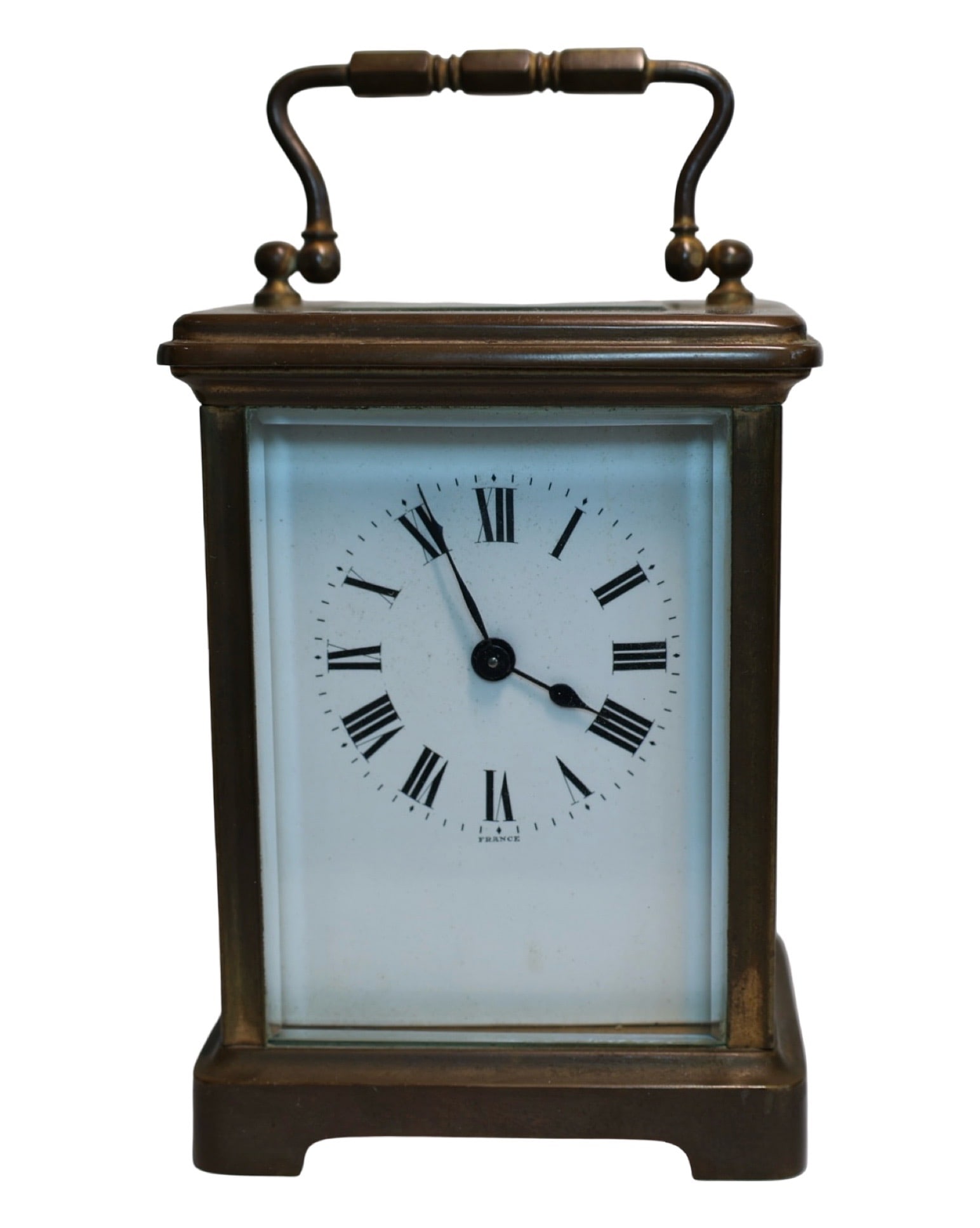 ANTIQUE FRENCH BRASS CARRIAGE CLOCK STAMPED H&H (1 of 4)