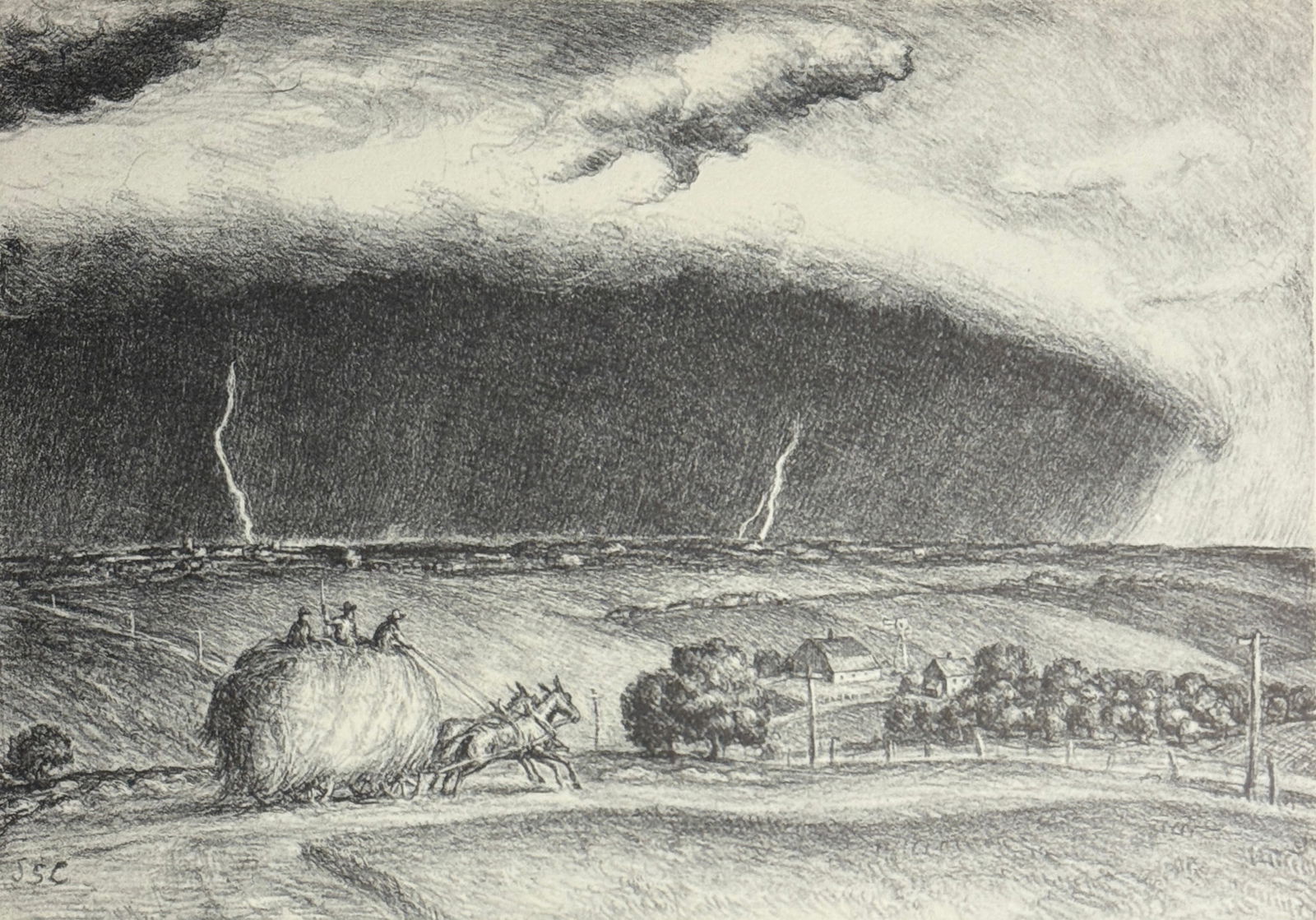 John Steuart Curry (1897 - 1946) "The Line Storm 1935" (1 of 4)