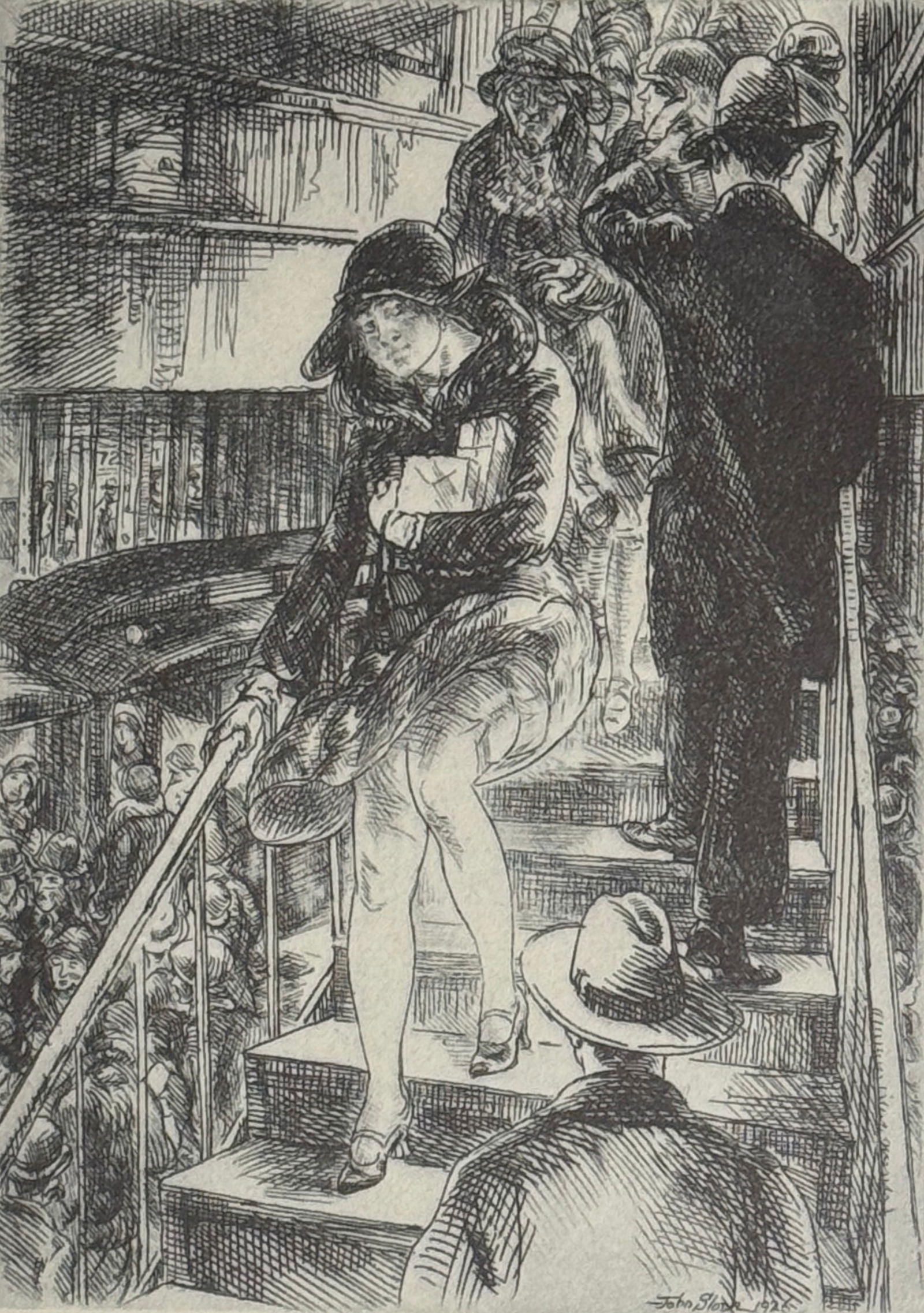 John French Sloan (1871 - 1951) "Subway Stairs 1939" (1 of 4)