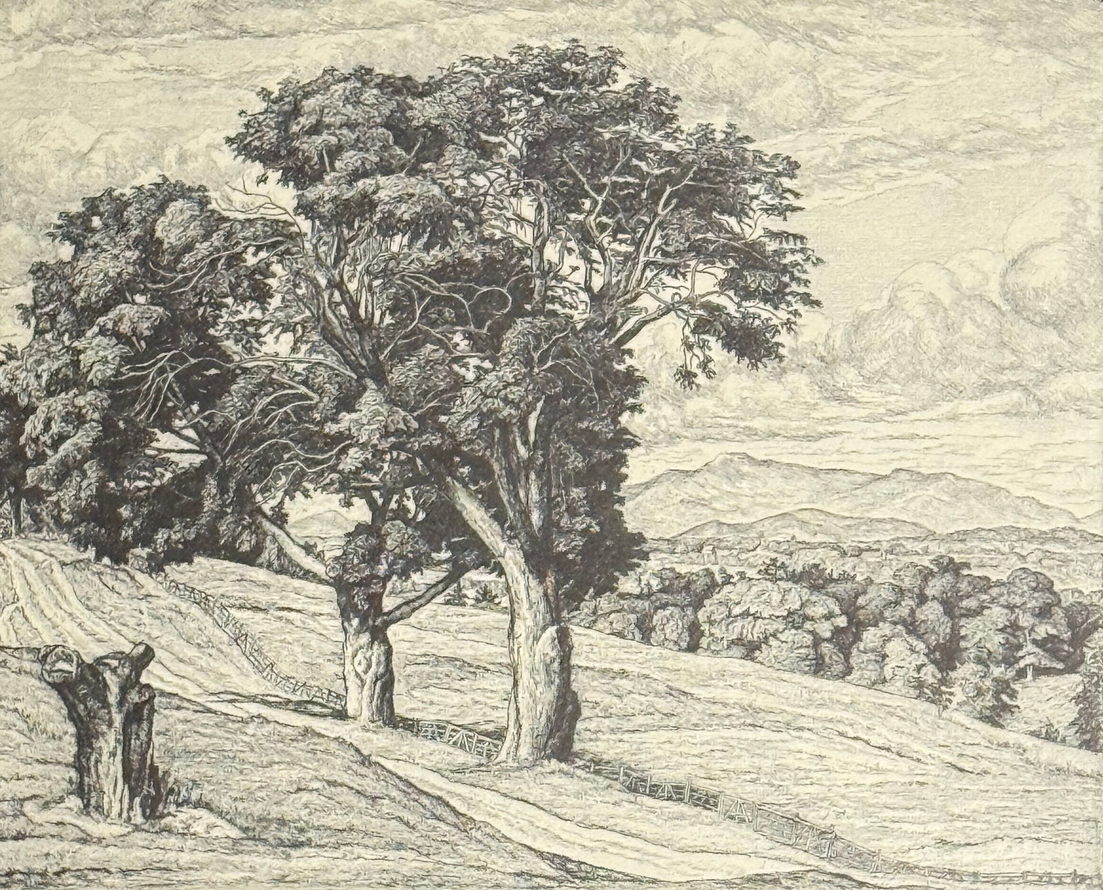 Luigi Lucioni (1900 - 1988) "Trees and Mountains" (1 of 3)