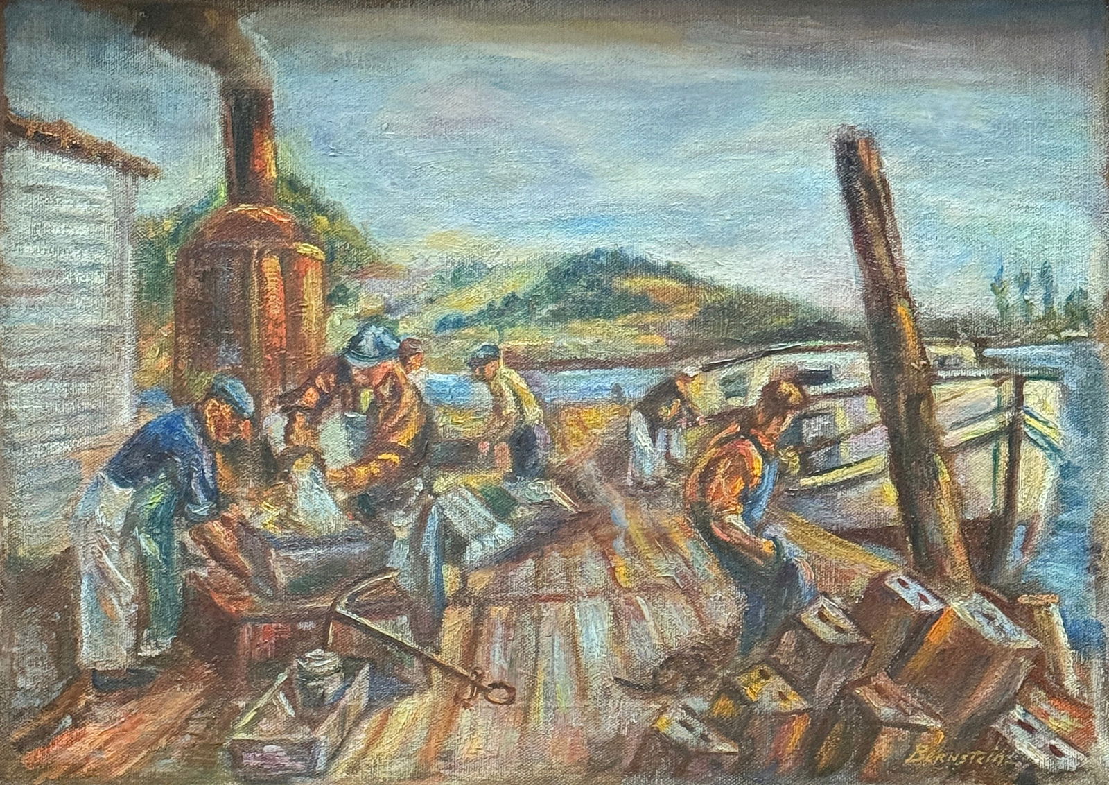 Theresa Ferber Bernstein (1891/95 - 2002) American: Theresa Ferber Bernstein (1891/95 - 2002) Oil on canvas, signed lower right, measures 13 x 18 and 16.5 x 22 inches w/frame. Theresa F. Bernstein was born in Philadelphia in 1895 to cultured,