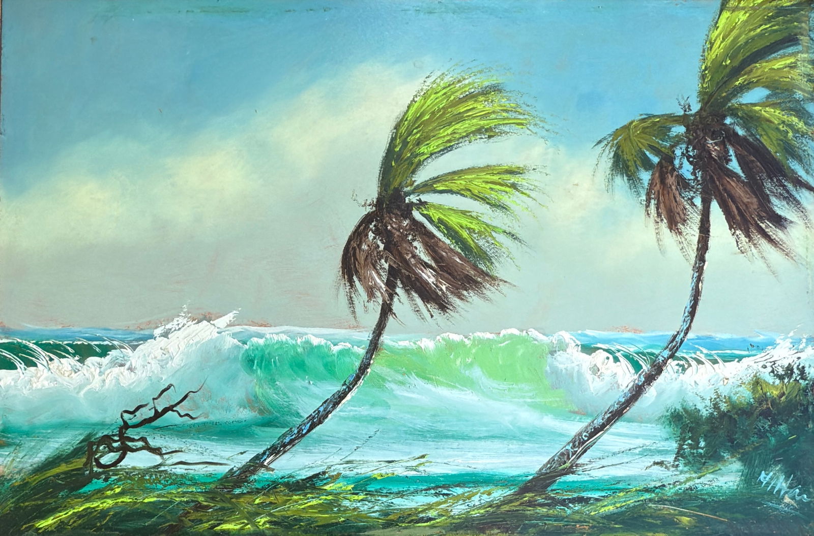 Alfred Hair (1941 - 1970) Florida "OCEAN PALMS" HIGHWAYMEN PAINTING (1 of 5)