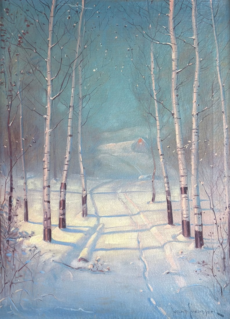 Svend Svendsen, (American/Norwegian, 1864-1945): Svend Svendsen, (American/Norwegian, 1864-1945) “THE OLD HOUSE NORWAY”, OIL ON CANVAS, SIGNED LOWER RIGHT, FRAMED, 26? X 19