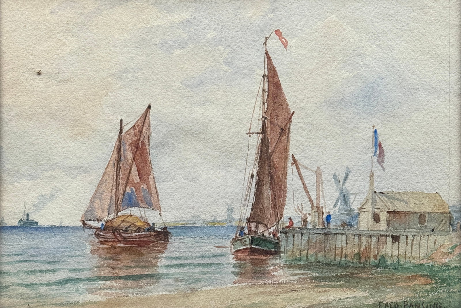 Fred Pansing (1844-1912) American Coastal Scene (1 of 3)