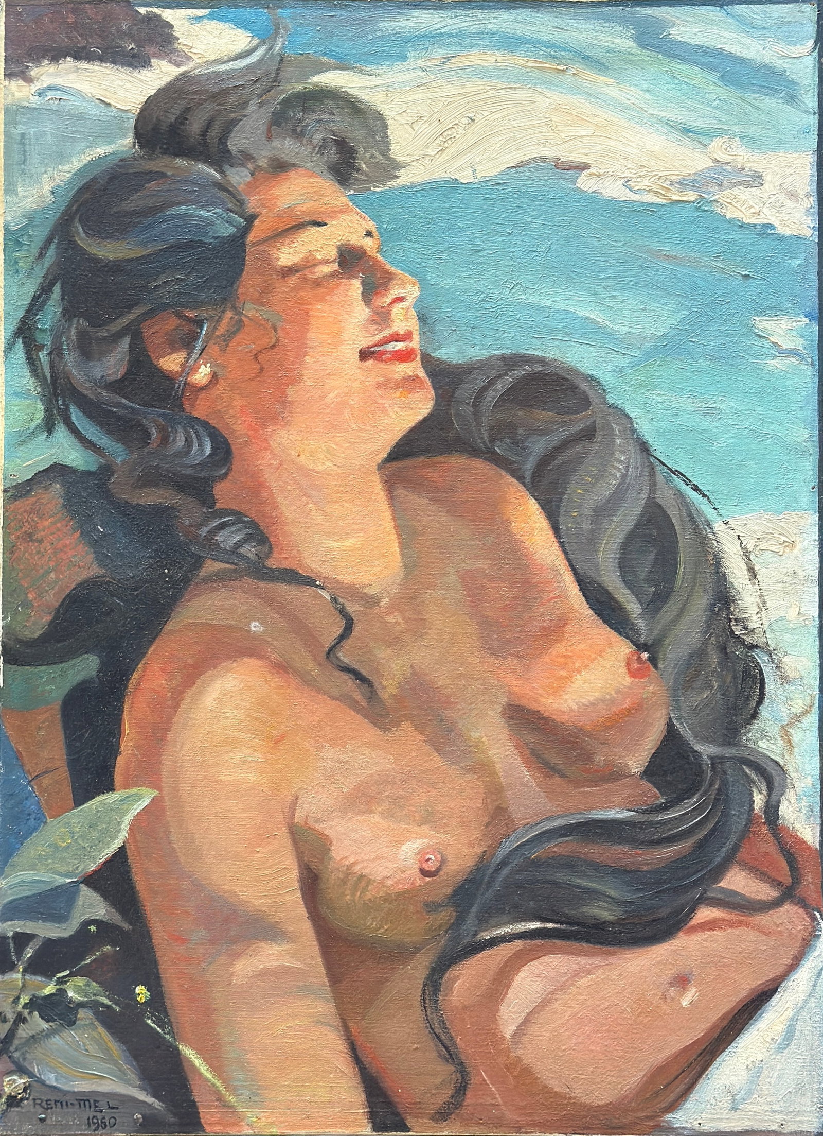 Leon Reni-Mel (1893 - 1984) French: Leon Reni-Mel (1893 - 1984) Oil on canvas, signed & dated 1960. Piece has some labels on verso. (Probably titled) Measures 29 x 21 inches ( Unframed ). Artist Bio - Painter trained with Fernand