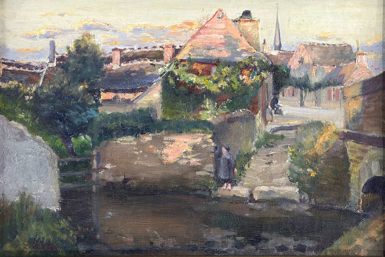 Charles Whitfield Richards (1906 - 1992) American: Charles Whitfield Richards (1906 - 1992) Oil on canvas, signed lower right, measures 10 x 14 and 13 x 17.5 inches w/frame.