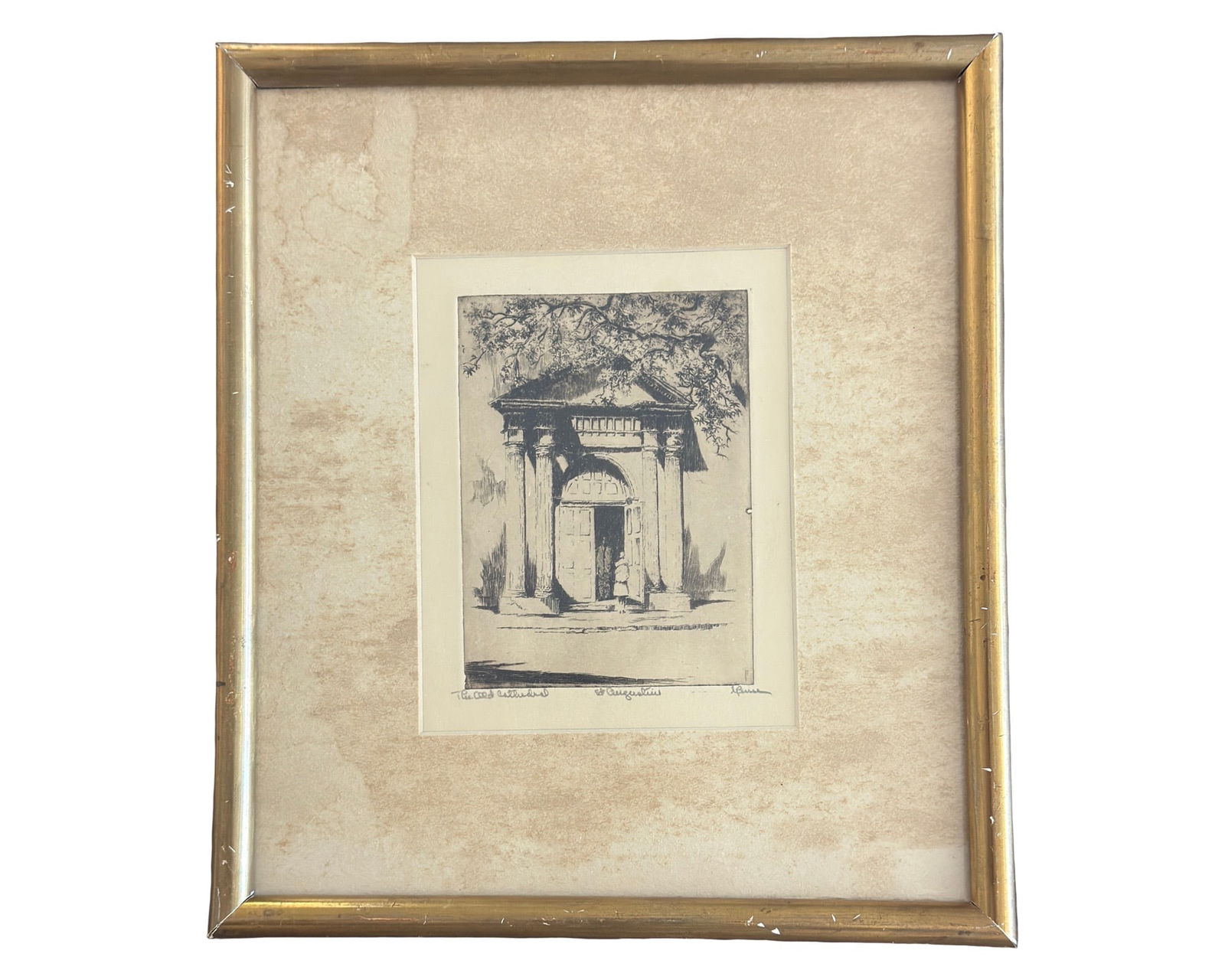"The Old Cathedral" St Augustine Signed Etching - 2