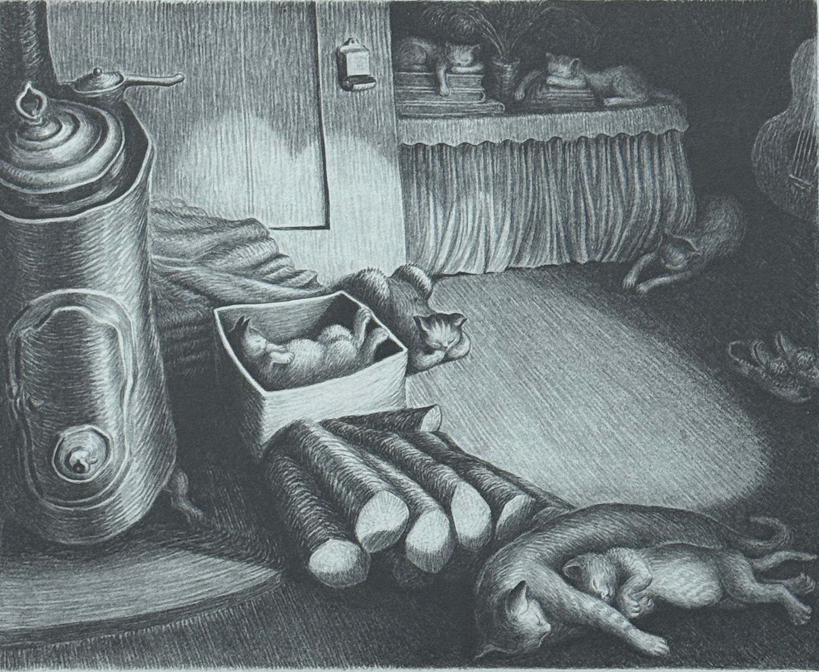 Wanda Hazel Gag ( 1893-1946 ) Siesta, 1939: Wanda Hazel Gag ( 1893-1946 ) Siesta, 1939 , Approximate Image Size: 9 x 7 inches.Wanda Gag, illustrator and painter, became a highly praised printmaker in New York in the 1920s and 1930s, and was