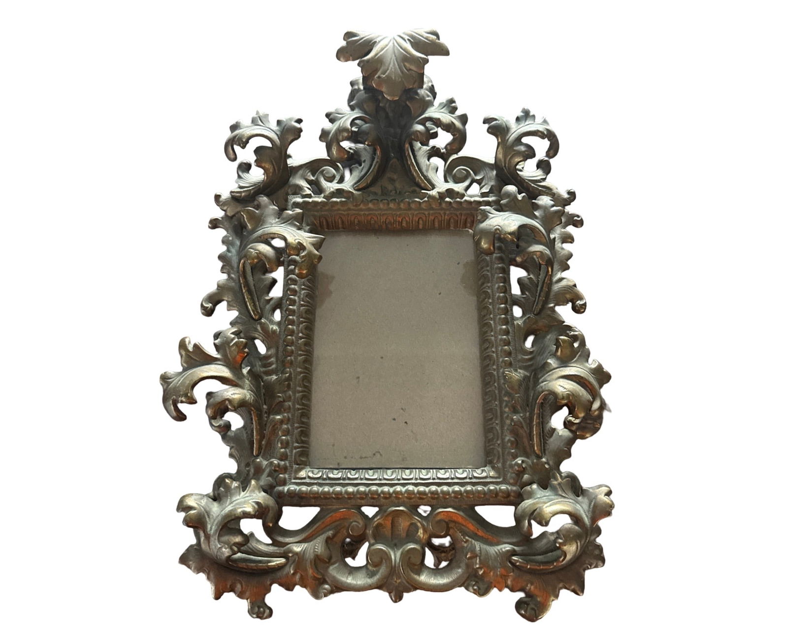 ANTIQUE VICTORIAN ROCOCO BRONZE OR BRASS PICTURE FRAME (1 of 3)