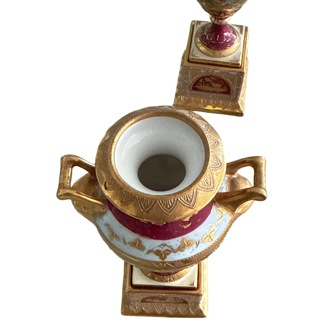 Pair of 19th C. Royal Vienna Porcelain Urns - 6