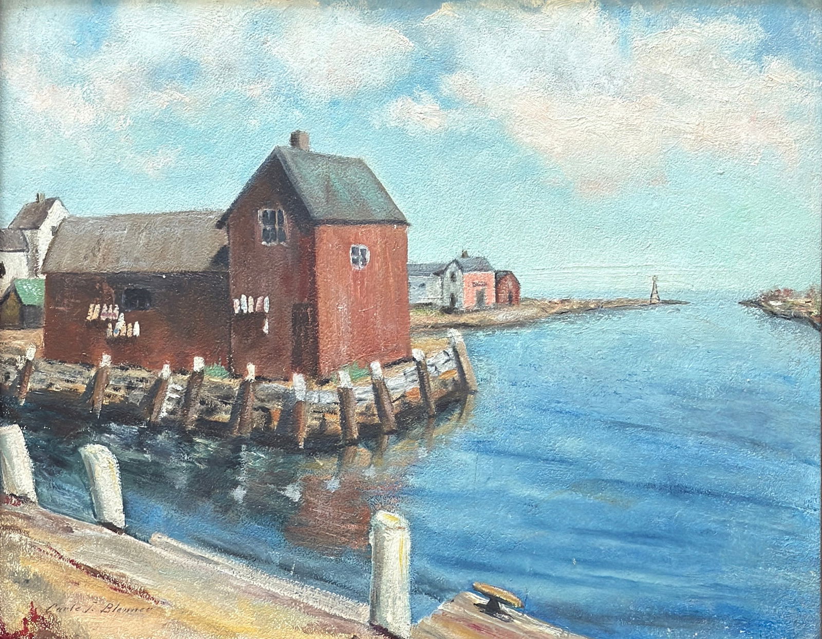 Carle John Blenner (1862-1952) American: Carle John Blenner (1862 - 1952) Oil on board, signed lower left, measures 16"x 20" w/f 20"x 24." Carle J. Blenner was born in Richmond, Virginia in 1864. He was educated at Marburg, Germany, and