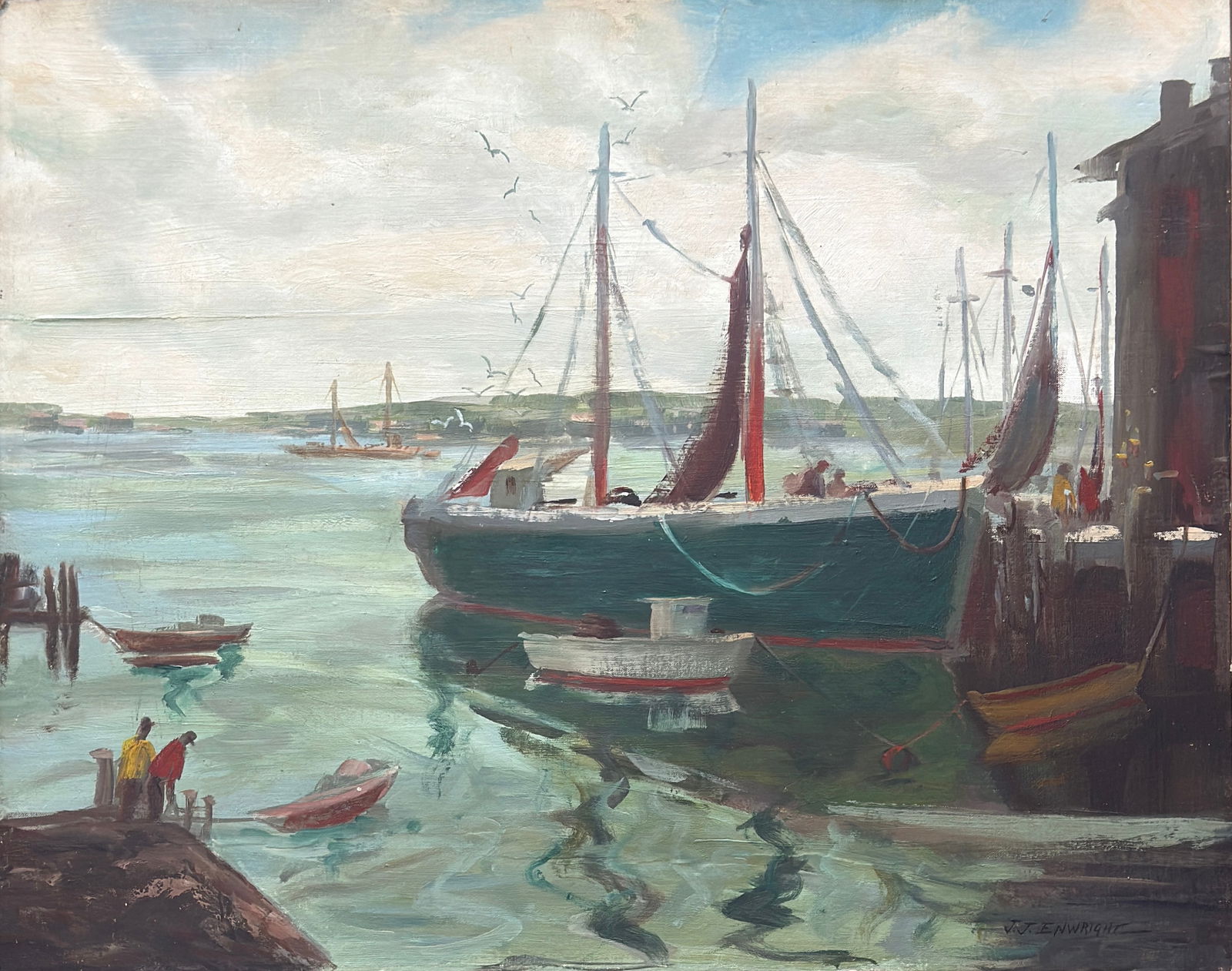 C Hjalmar Cappy Amundsen (1911 - 2001) American: Hjalmar Amundsen (1911 - 2001)Oil on board, signed lower right, measures 22" x 29" w/f 31" x 37"