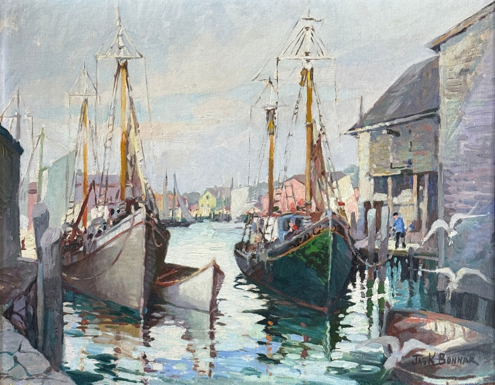 James King Bonnar (1883-1961) Boats in the Harbor (1 of 3)