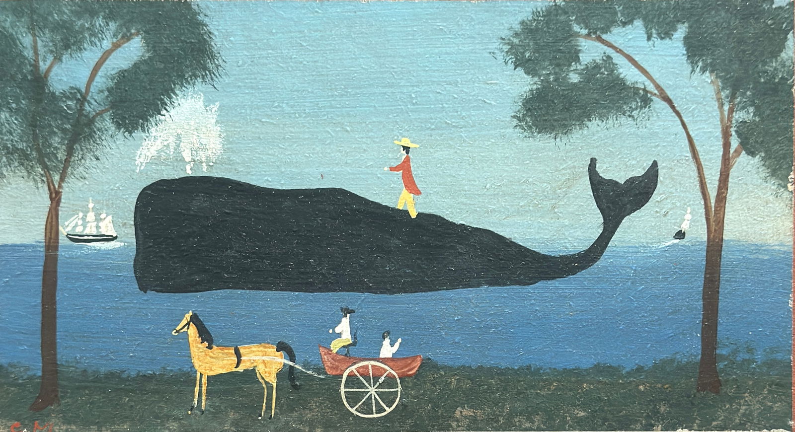 Charles Munro (20th century): Charles Munro (20th century) 2007 Oil on Board, Signed C. MUNRO, measures 4.25” by 7.5”. It is signed on the back and is in very good condition with some slight wear to the edges.