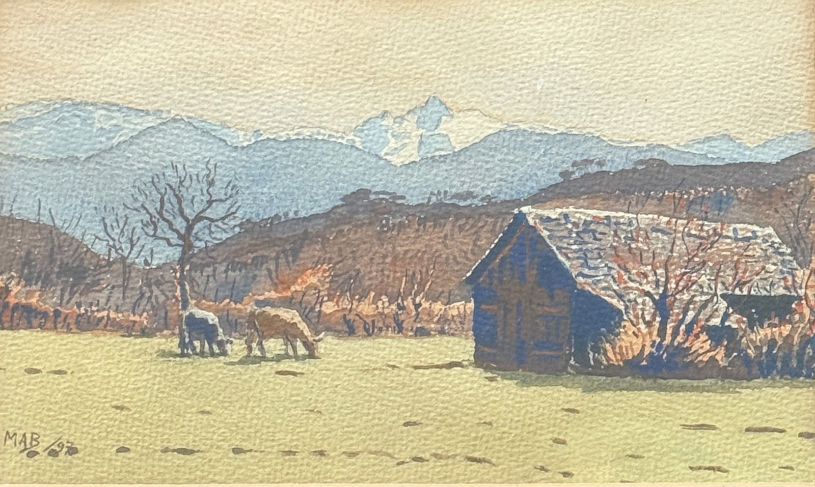 Mildred Anne Butler (1858 - 1941) Irish: Mildred Anne Butler (1858 - 1941) Watercolor, signed lower left, measures 6"x9" w/f 11.5"x16"The Irish landscape painter Mildred Anne Butler was born and spent most of her life in the family home,