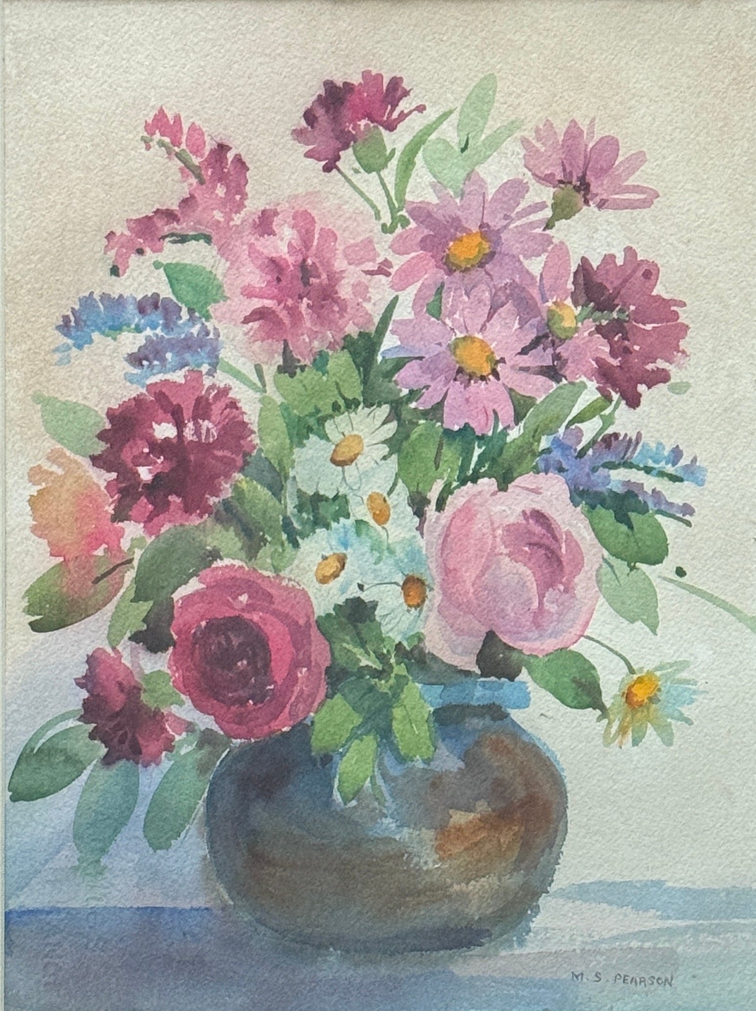 Marguerite Stuber Pearson (1898 - 1978) American: Marguerite Stuber Pearson (1898 - 1978) Watercolor on paper, signed lower right, measures 14.5"x11" w/f 22"x18"Born in Philadelphia August 1, 1899, Marguerite Stuber Pearson was the daughter of