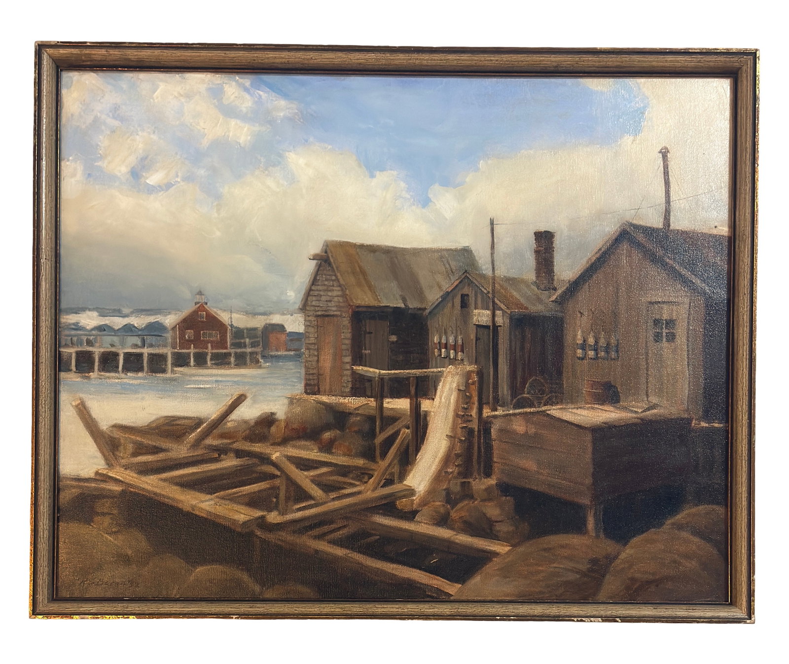Robert Sears Bacon (Born 1897) American: Robert Sears Bacon (Born 1897) American Oil on canvas Signed measures 22"x28", 23"x29"