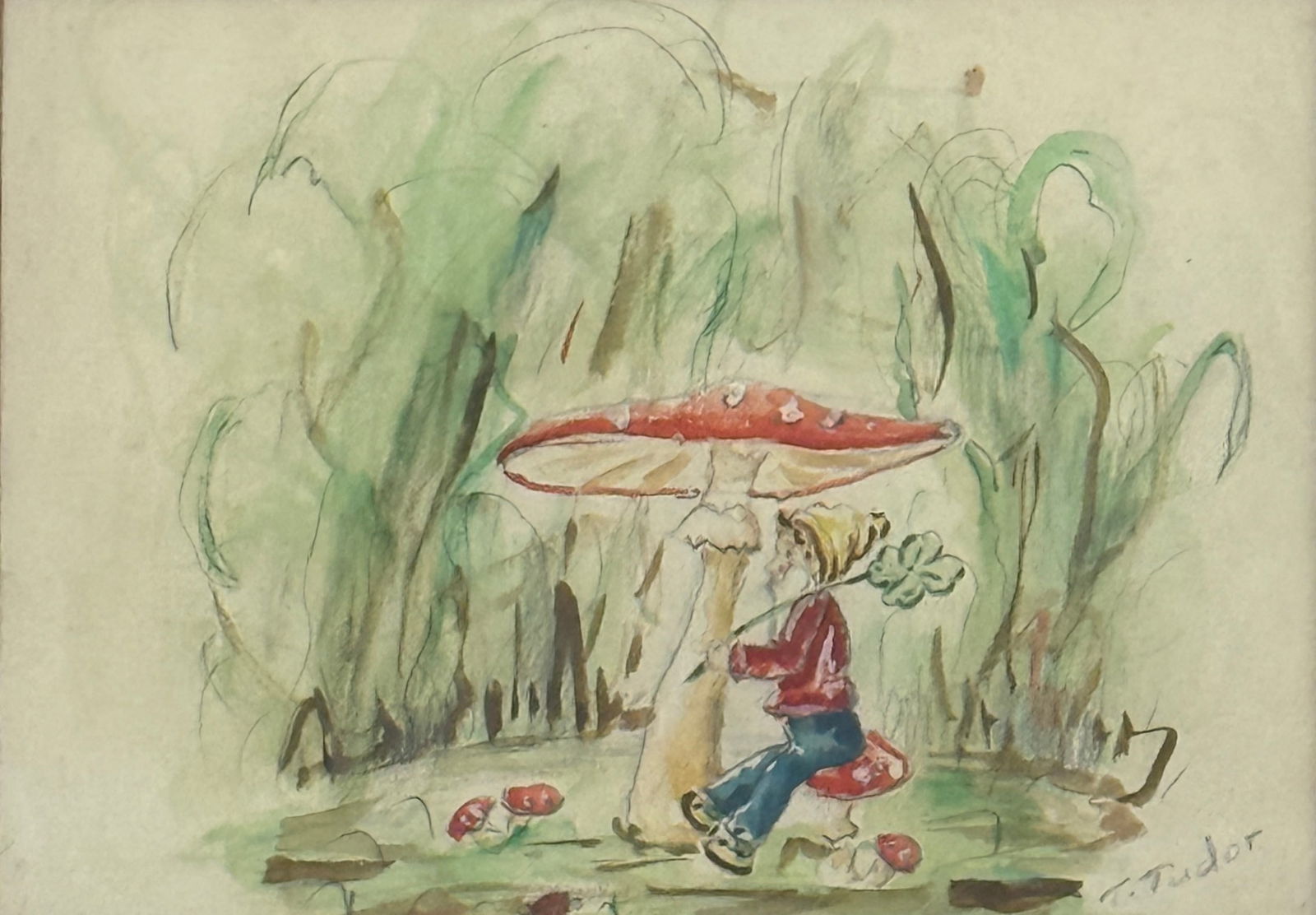 Tasha Tudor (1915 - 2008) American: Tasha Tudor (1915 - 2008) Watercolor, Signed lower right, measures 6 x 8 and 12 x 14 inches framed. a beloved American children’s book author and illustrator known for her delicate watercolor art an
