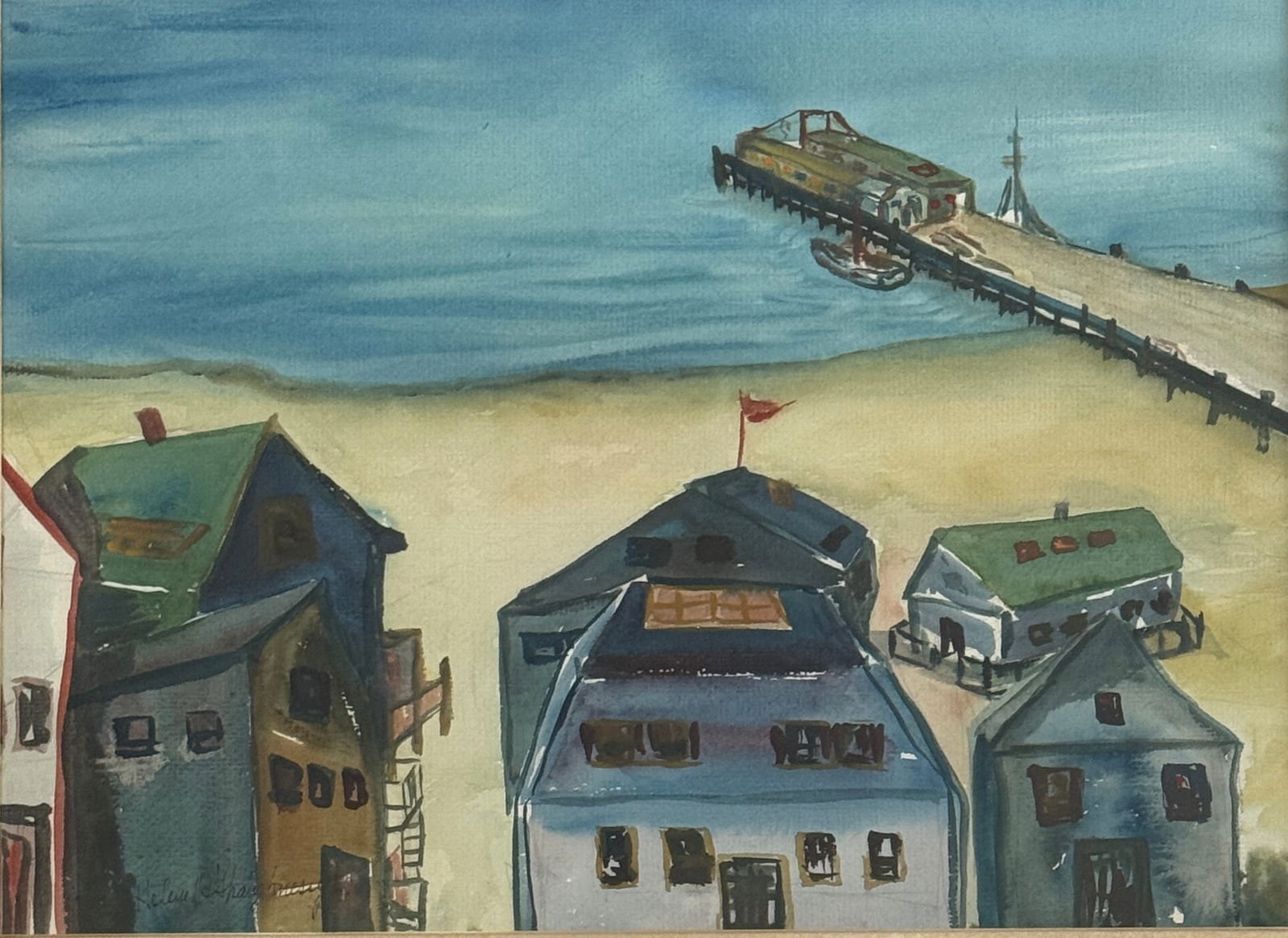 Helen O'Shaughnessy (21st Century) American: Helen O'Shaughnessy (21st Century) American, Watercolor on paper, signed lower left, piece measures 11 x 15 and 17 x 21 inches w/frame.