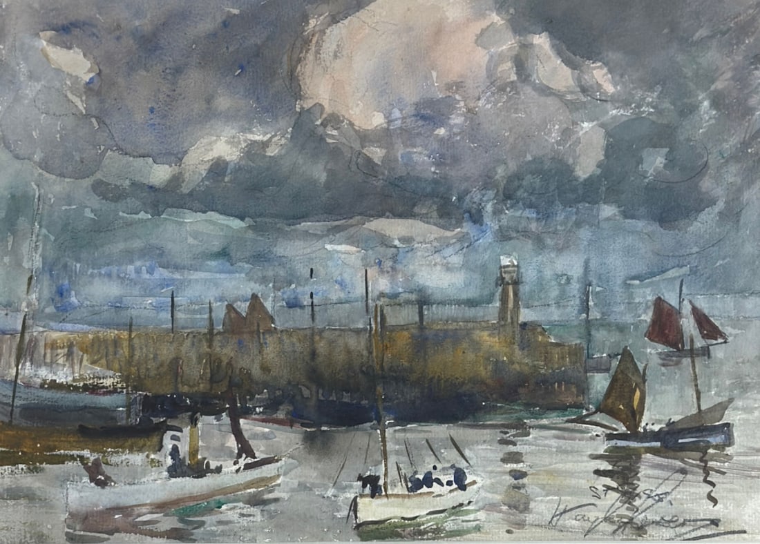 Hayley Lever (1876-1958) Early Morning Storm, St. Ives: Hayley Lever (1876-1958) Early Morning Storm, St. Ives