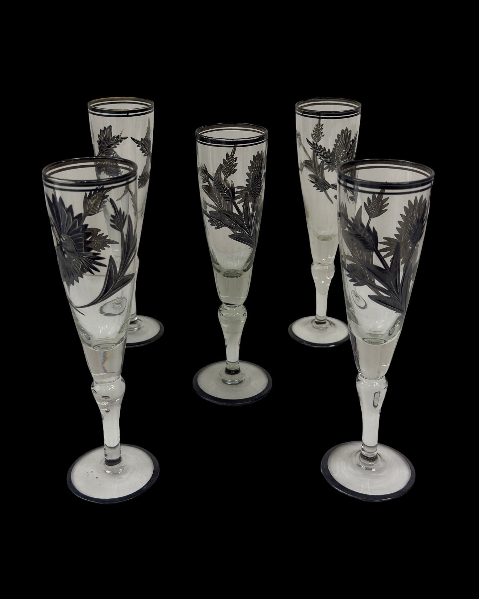 Libbey Glass Silver Leaf Drinking Set - 11