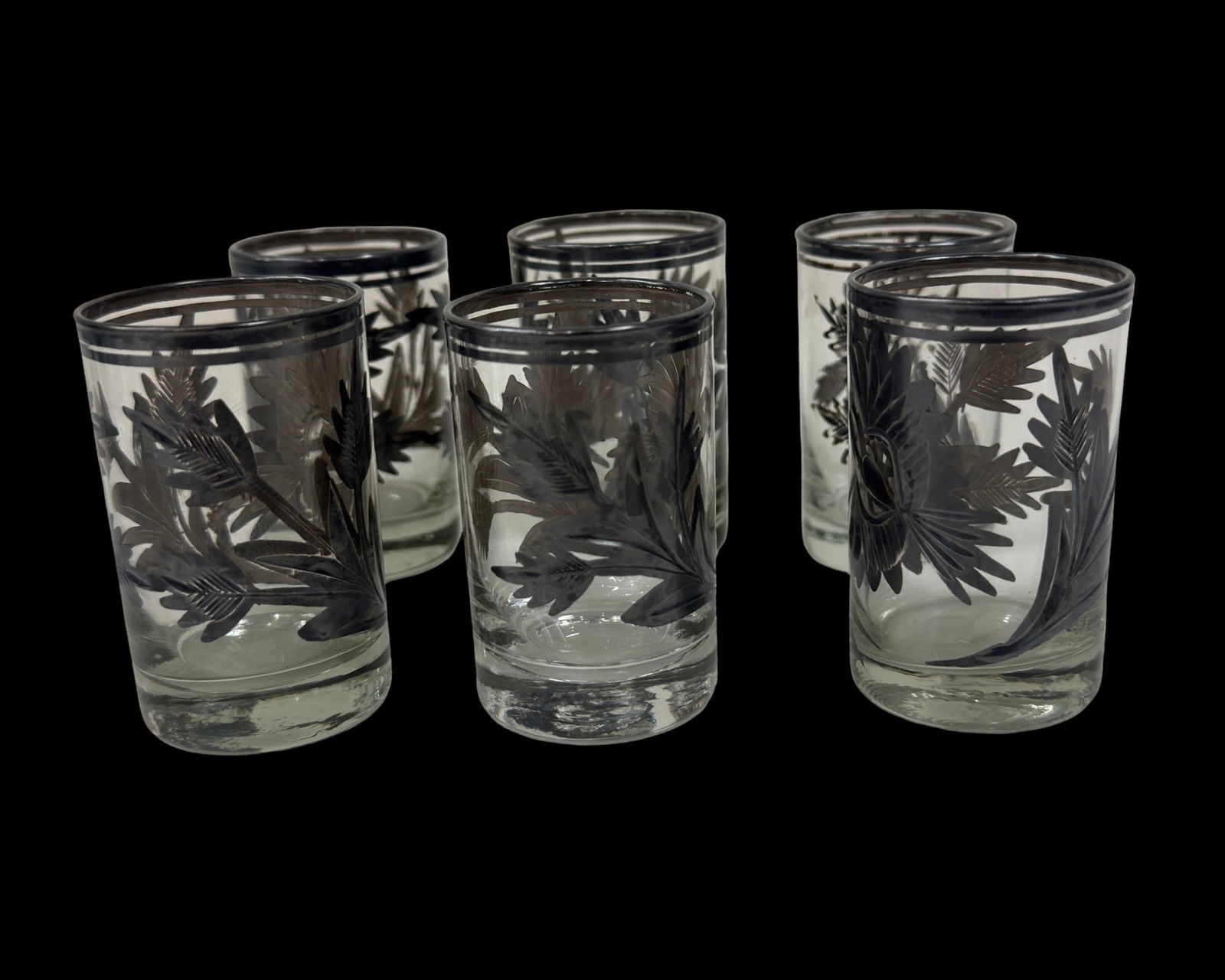 Libbey Glass Silver Leaf Drinking Set - 7